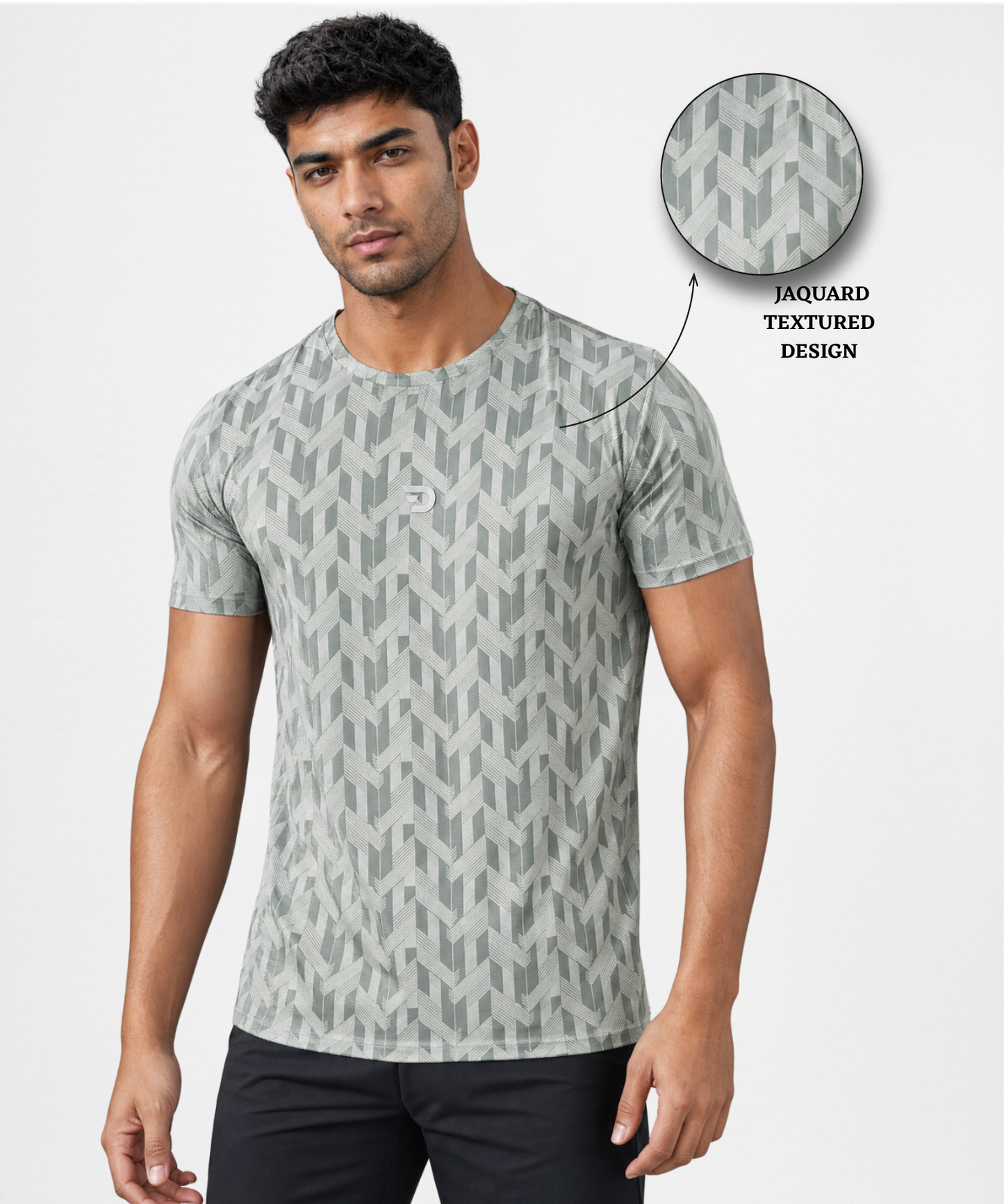 Imported Jacquard Lycra Men's Regular Fit T-Shirt | 180 GSM | Half Sleeve