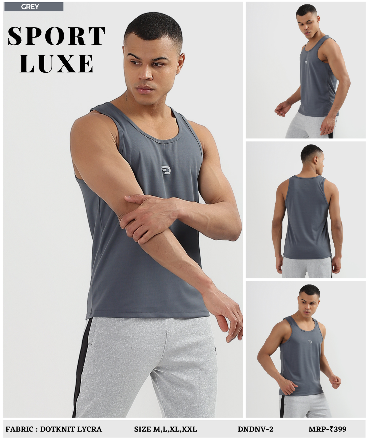 Flex Vest – Imported Dotknit Lycra | Sleeveless Sando (180 GSM)