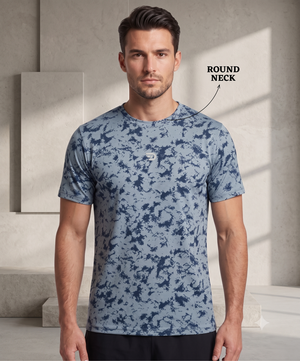 Men's Imported Matty Check Lycra Printed T-Shirt | 220 GSM  | Regular Fit | DOD