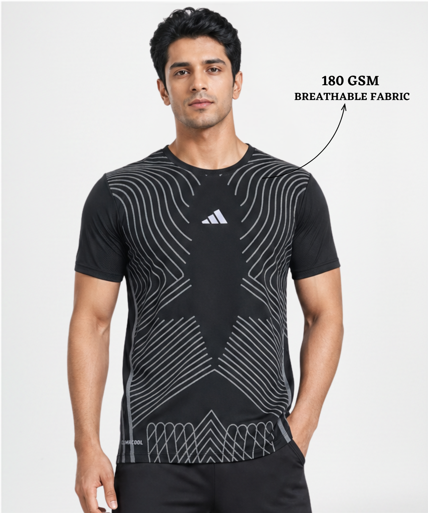 Imported Reebok Knit Lycra T-Shirt (GSM 180)- Printed Design|DOD