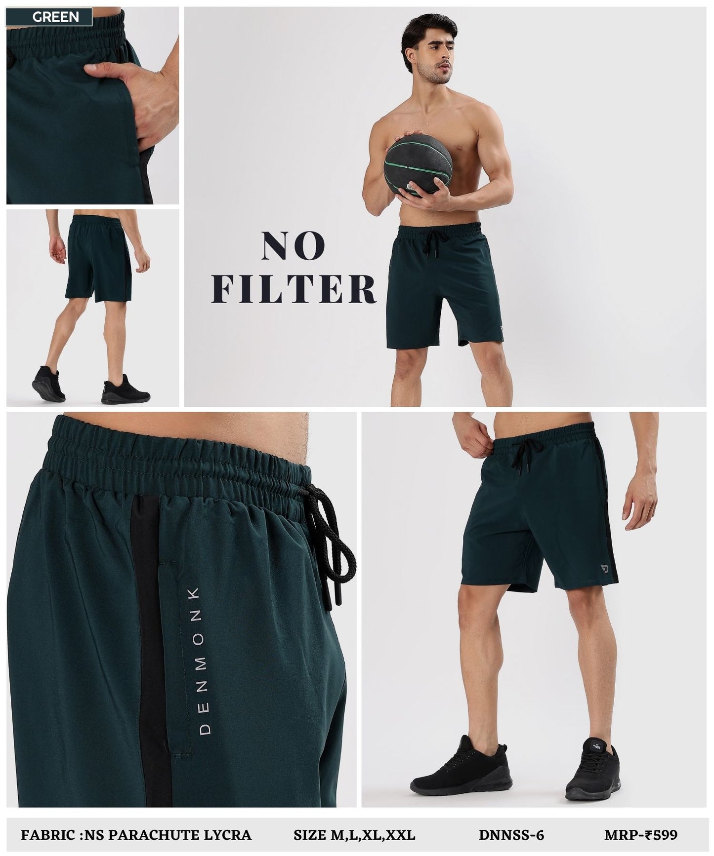 BlockFit Shorts – Imported Ns Parachute Lycra (15% Lycra,130 GSM)