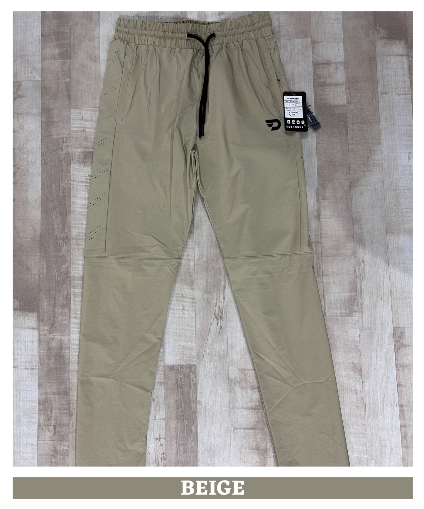 Imported Nylon Crush Lycra Trackpant – 180 GSM  Stylish Laser Cut Patch Design