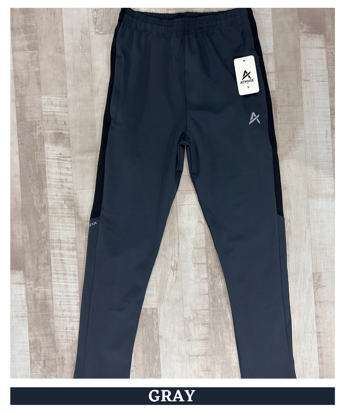 Athvix Activewear 4-Way Lycra Track Pants with Contrast Side Panel | 240 GSM | Slim Fit