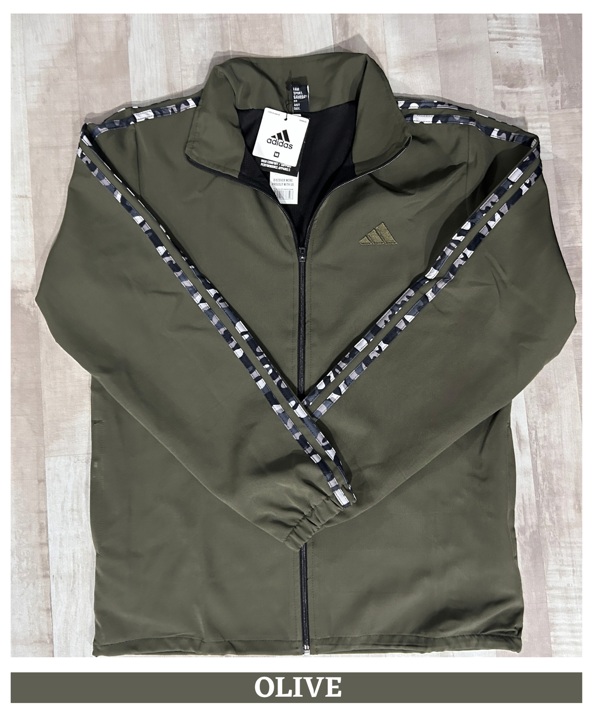 Men's Premium Imported Ns Terry  Lycra Sports Jacket with Camouflage Style 3 Strips Design| With Inner Lining | 180-190 GSM | Regular Fit