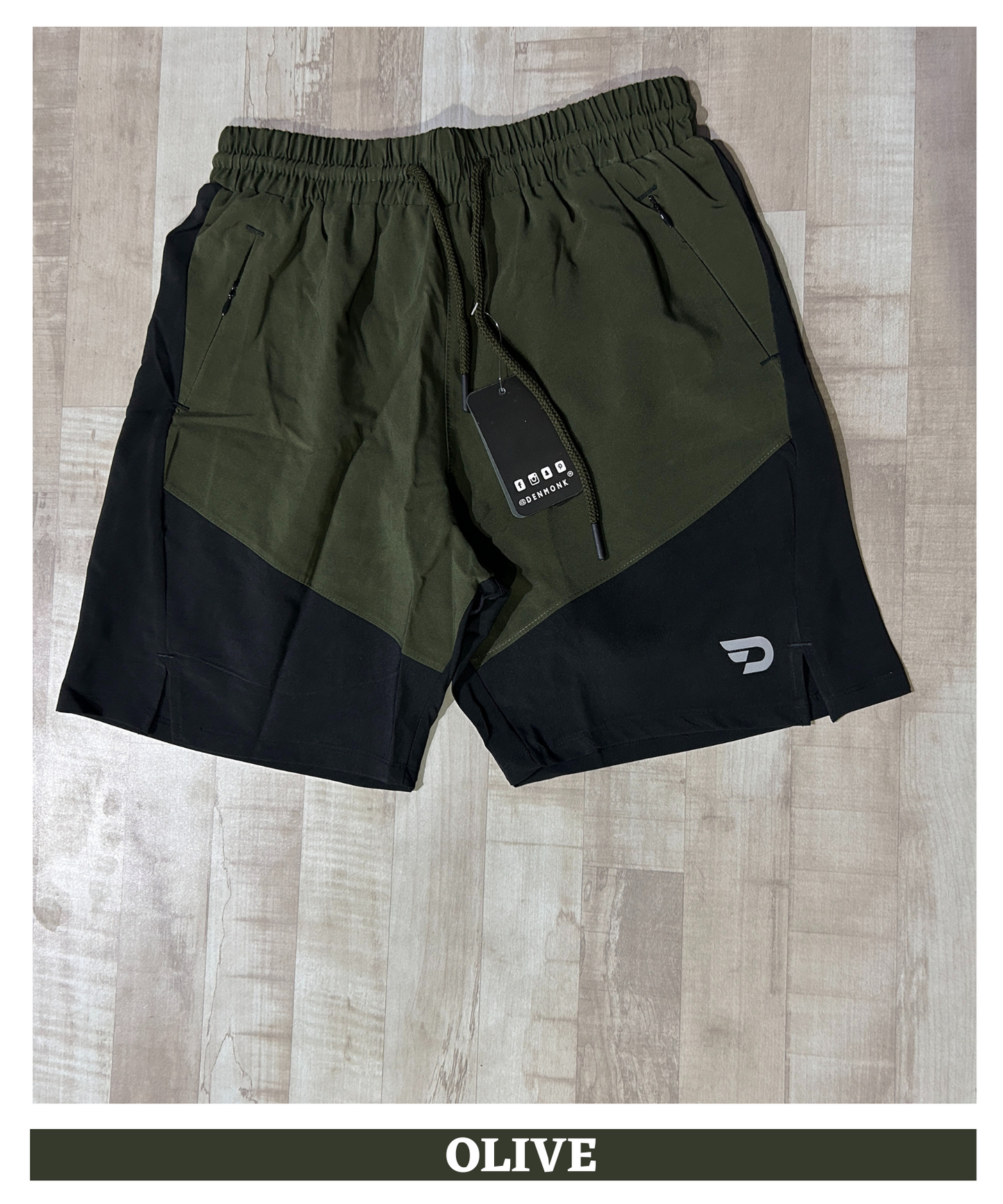 2-in-1 Colorblock Training Shorts - Imported Ns Parachute Lycra Shorts (15% Lycra 130)