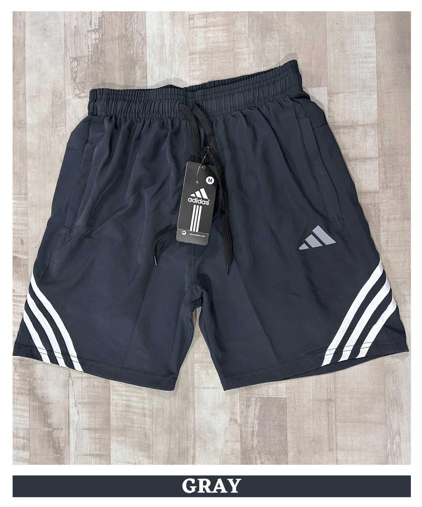 Imported Ns Parachute Lycra Shorts (15% Lycra 130 GSM) | Diagonal Triple Stripe