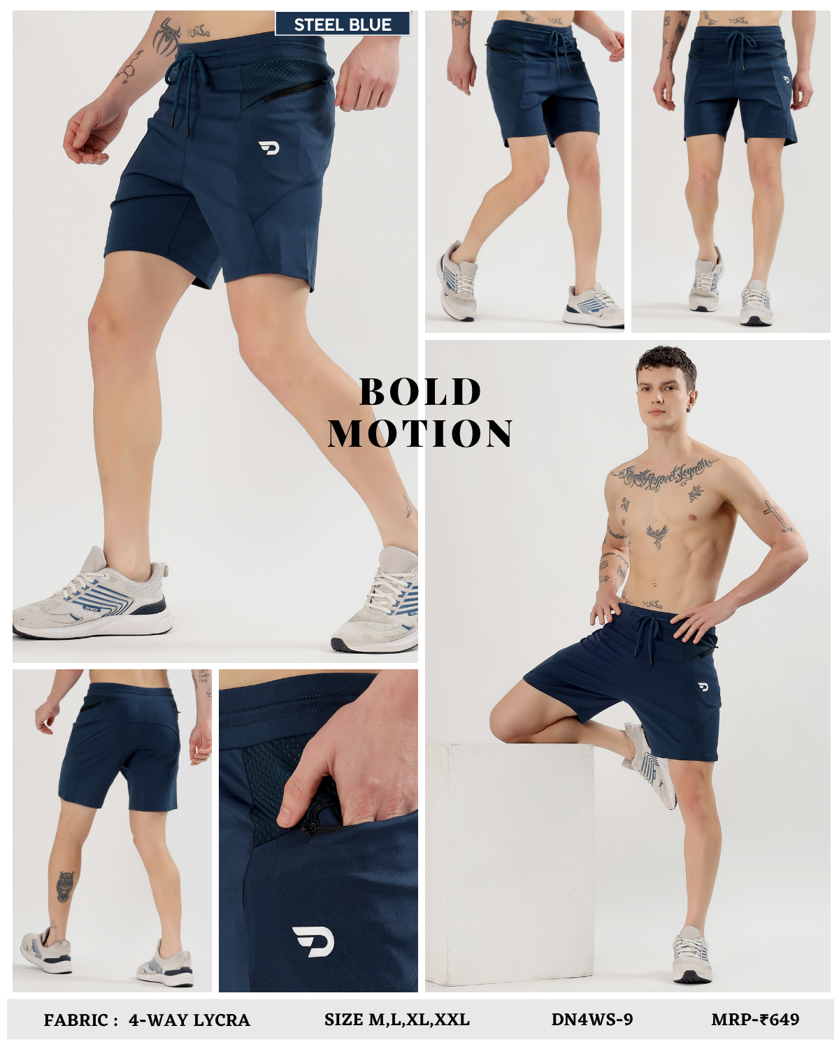 Imported 4way Taiwan Lycra Shorts (GSM 260)