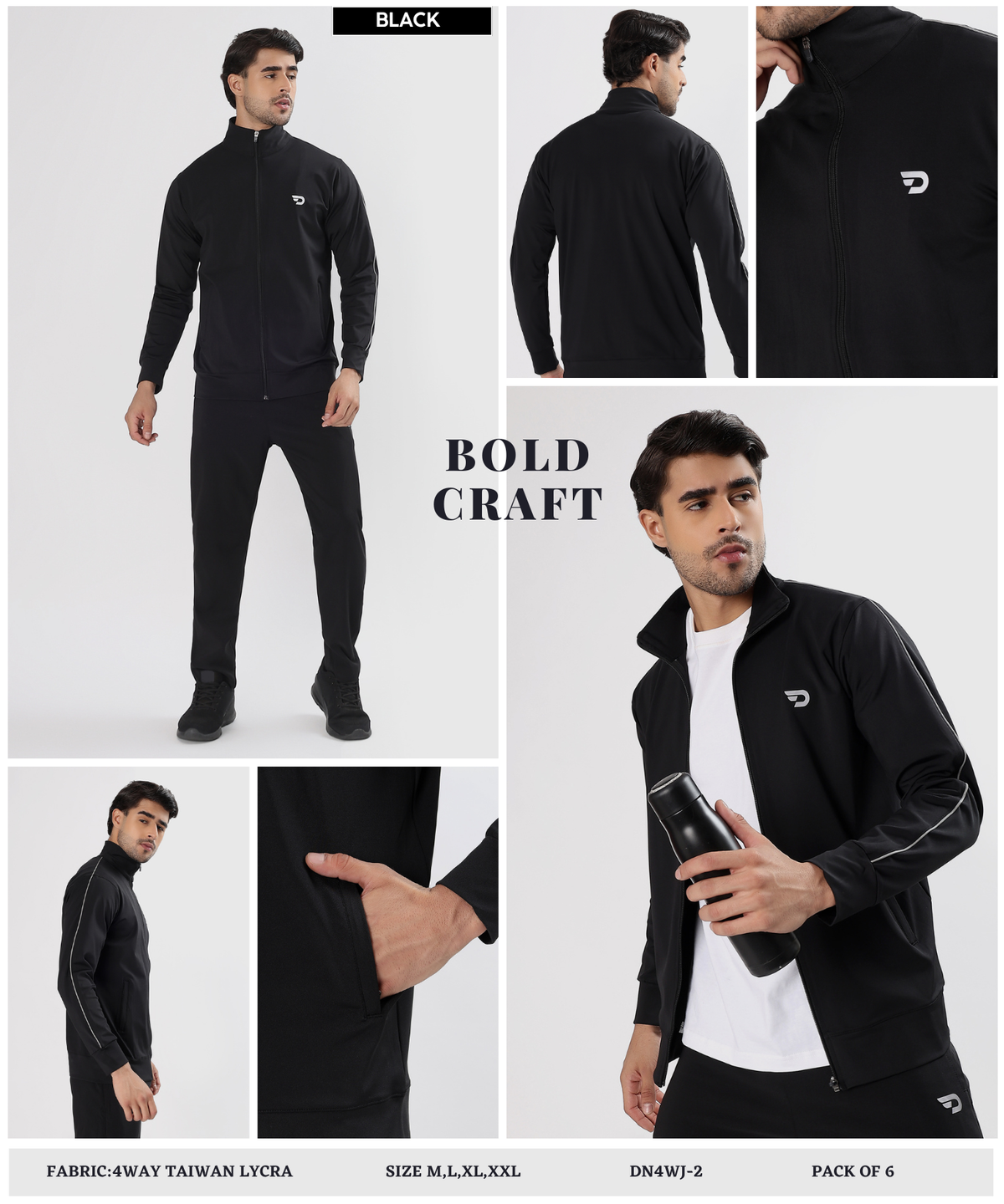 Men’s Imported 4-Way Taiwan Lycra Jacket | GSM 290 | Regular Fit