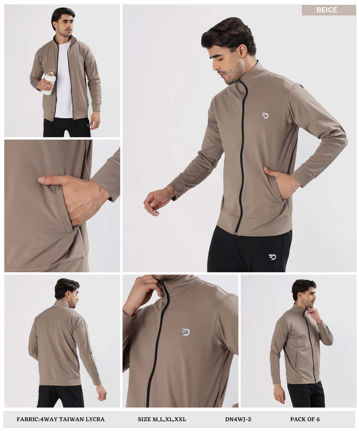 Men’s Imported 4-Way Taiwan Lycra Jacket | GSM 290 | Regular Fit