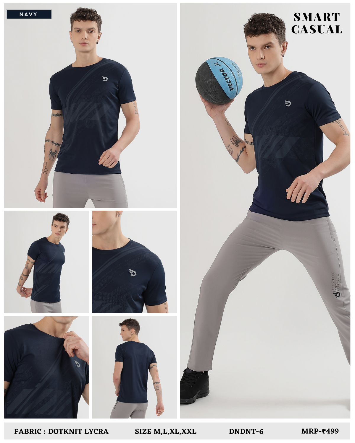 Dailywear T-Shirts  -  Imported Dotknit Lycra (GSM 180)