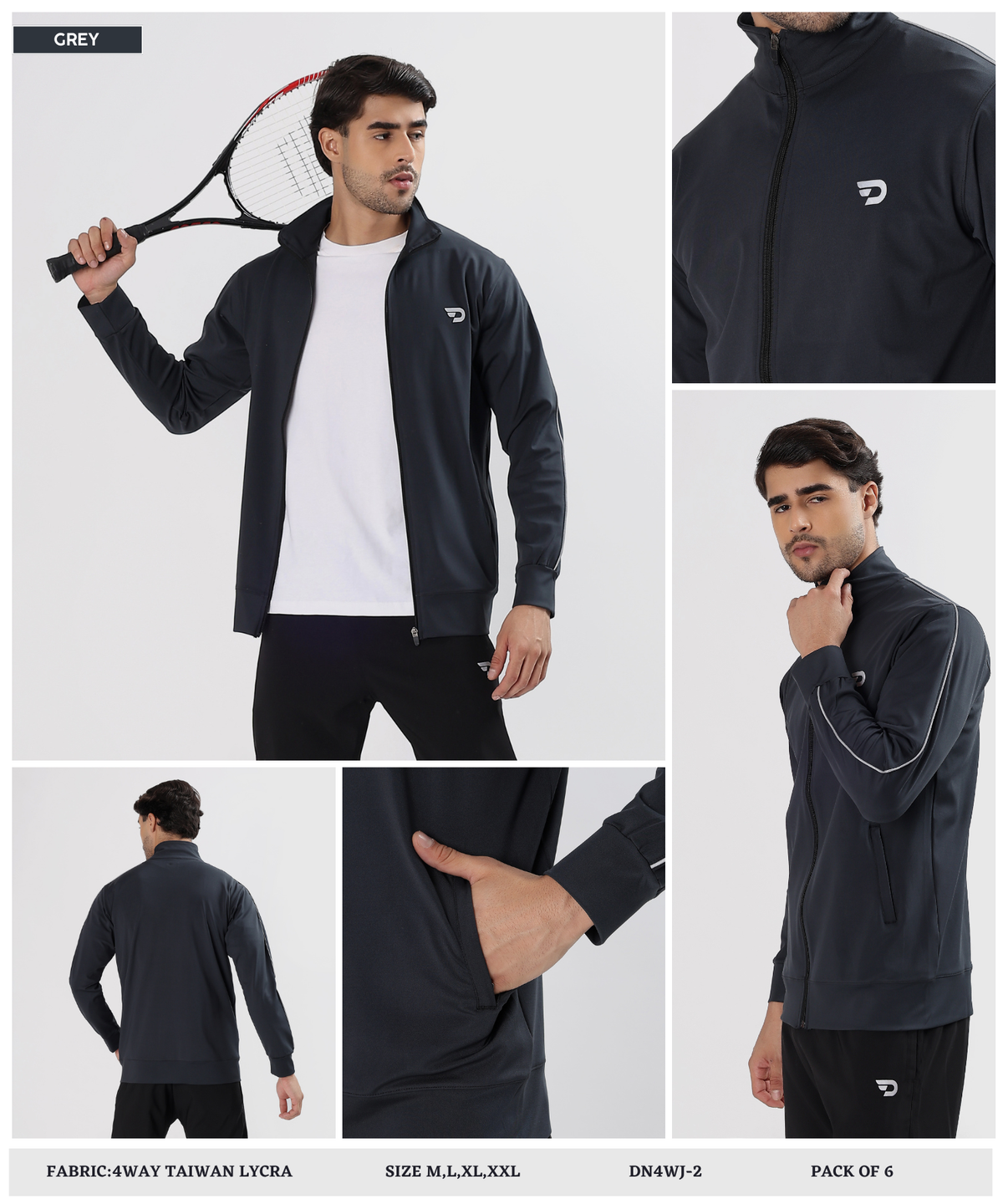 Men’s Imported 4-Way Taiwan Lycra Jacket | GSM 290 | Regular Fit