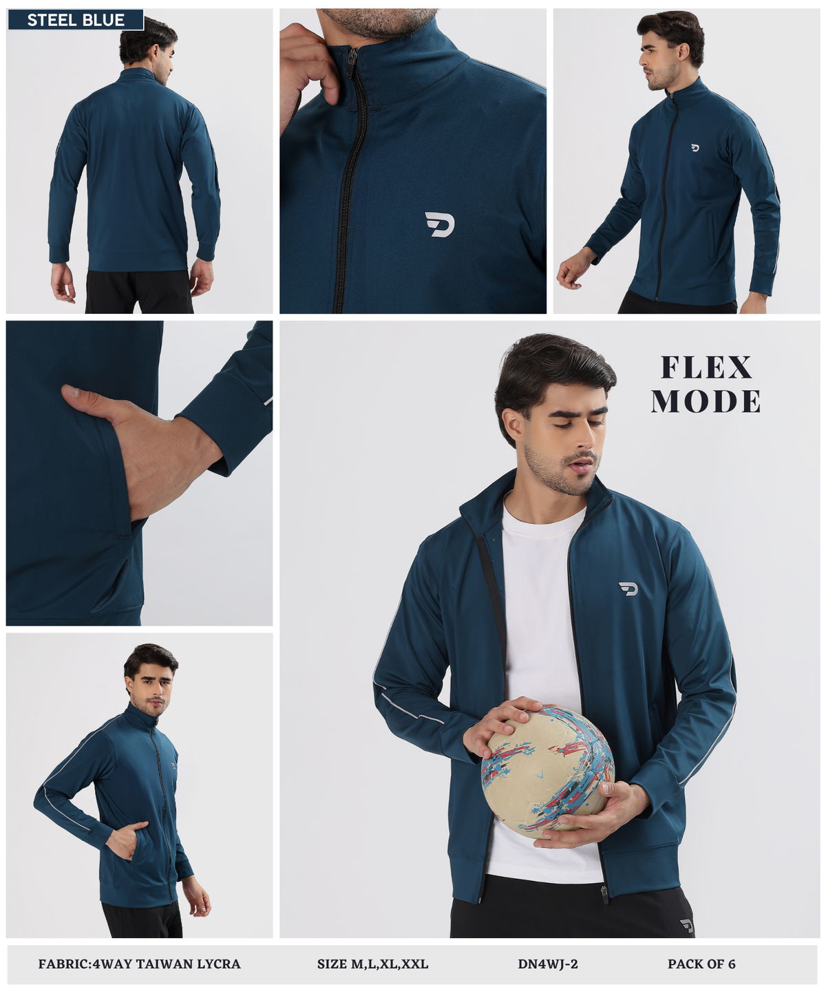 Men’s Imported 4-Way Taiwan Lycra Jacket | GSM 290 | Regular Fit