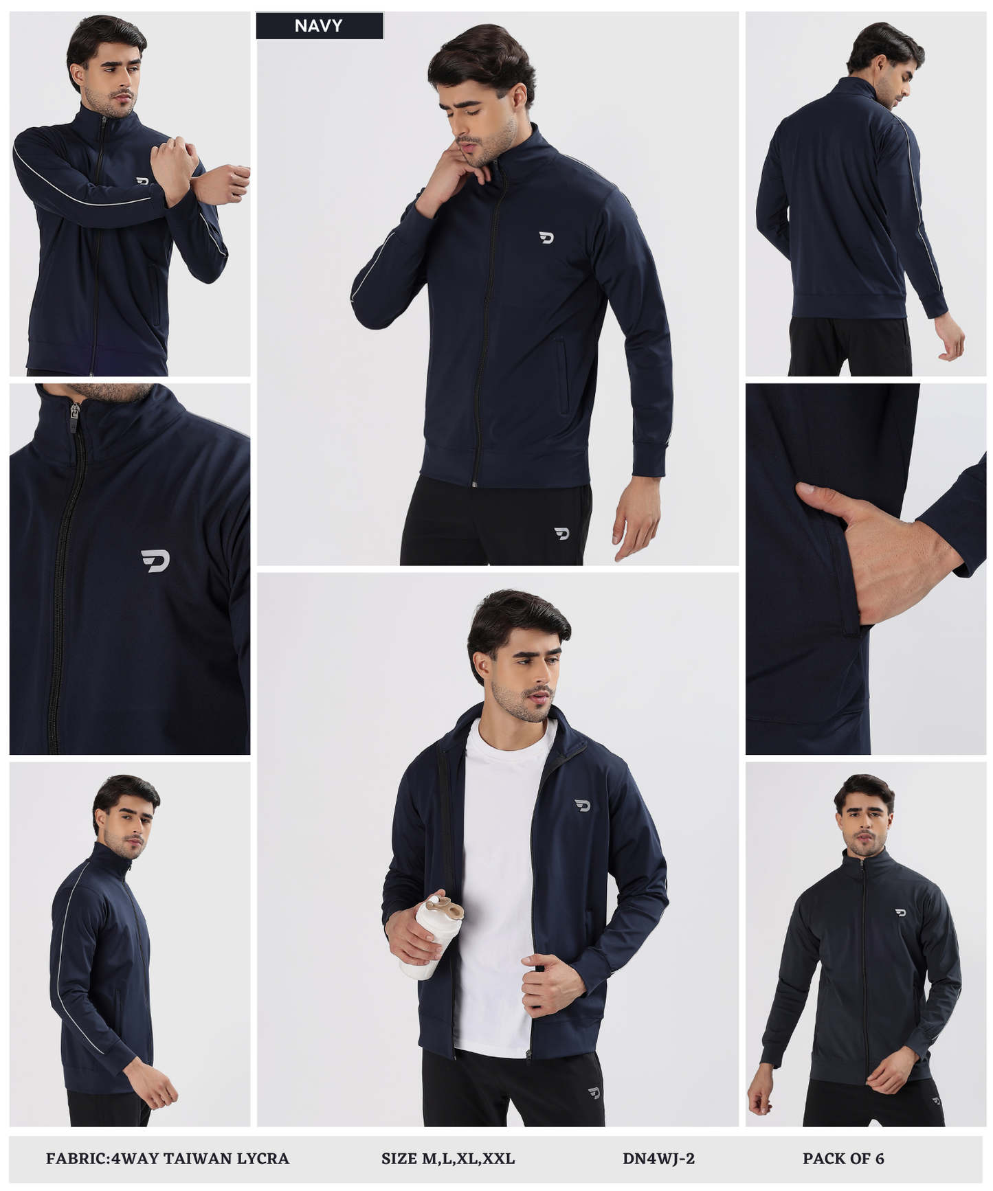 Men’s Imported 4-Way Taiwan Lycra Jacket | GSM 290 | Regular Fit