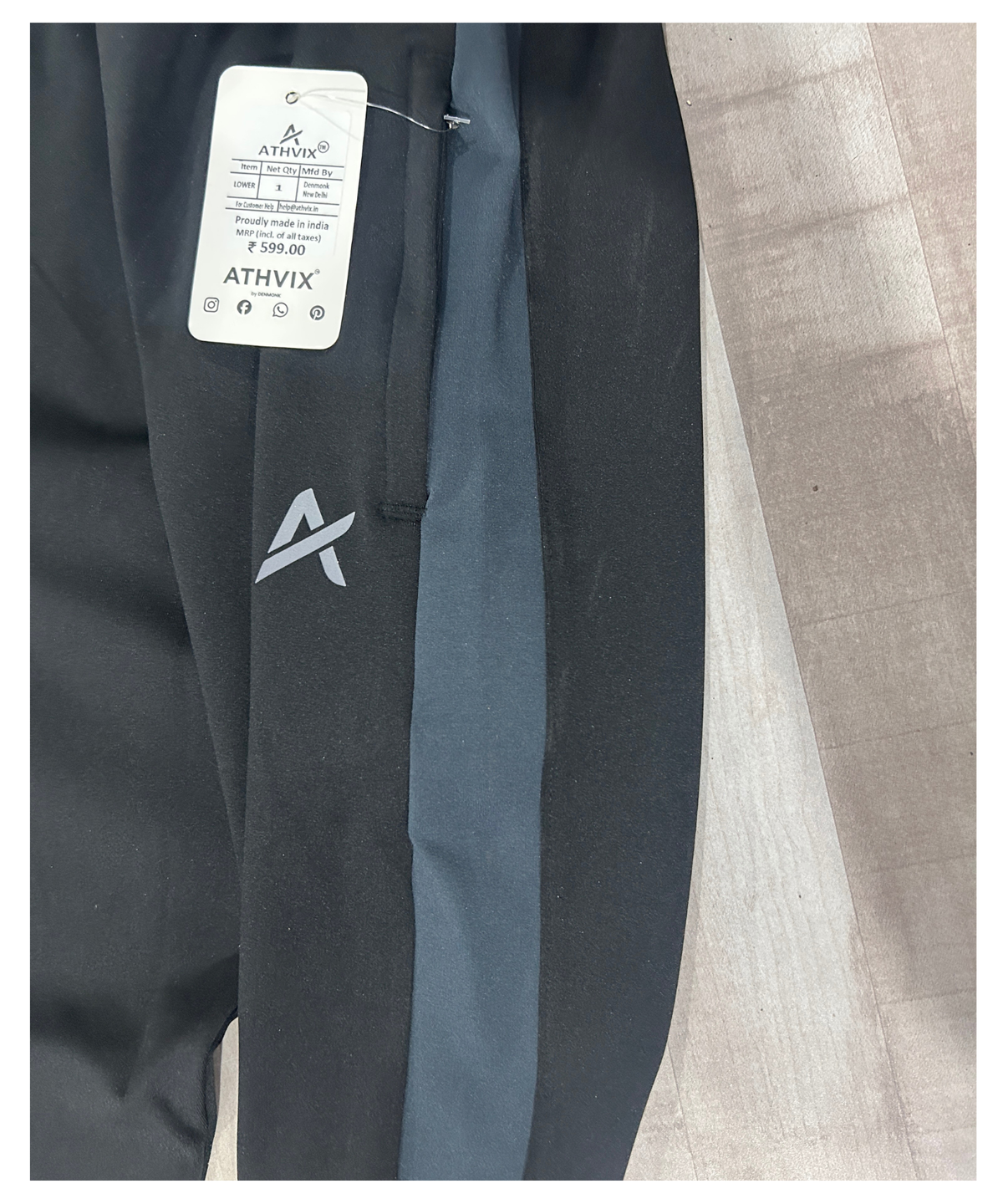 Athvix Activewear 4-Way Lycra Track Pants with Contrast Side Panel | 240 GSM | Slim Fit