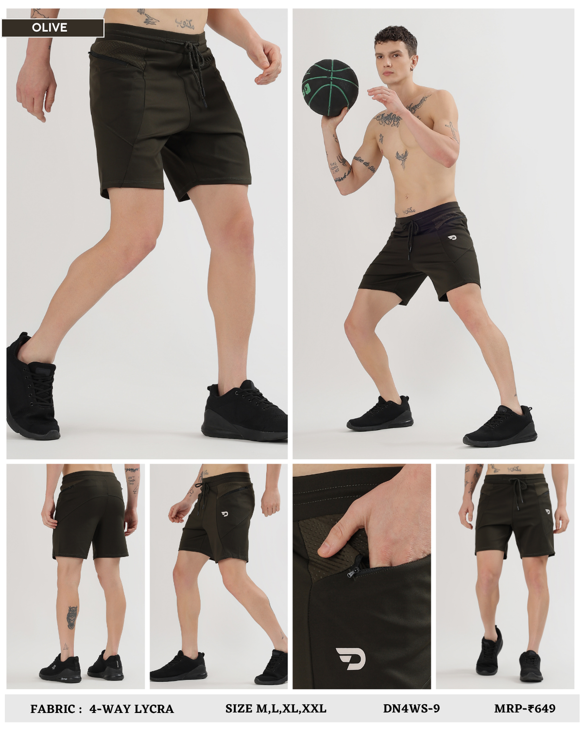 Imported 4way Taiwan Lycra Shorts (GSM 260)