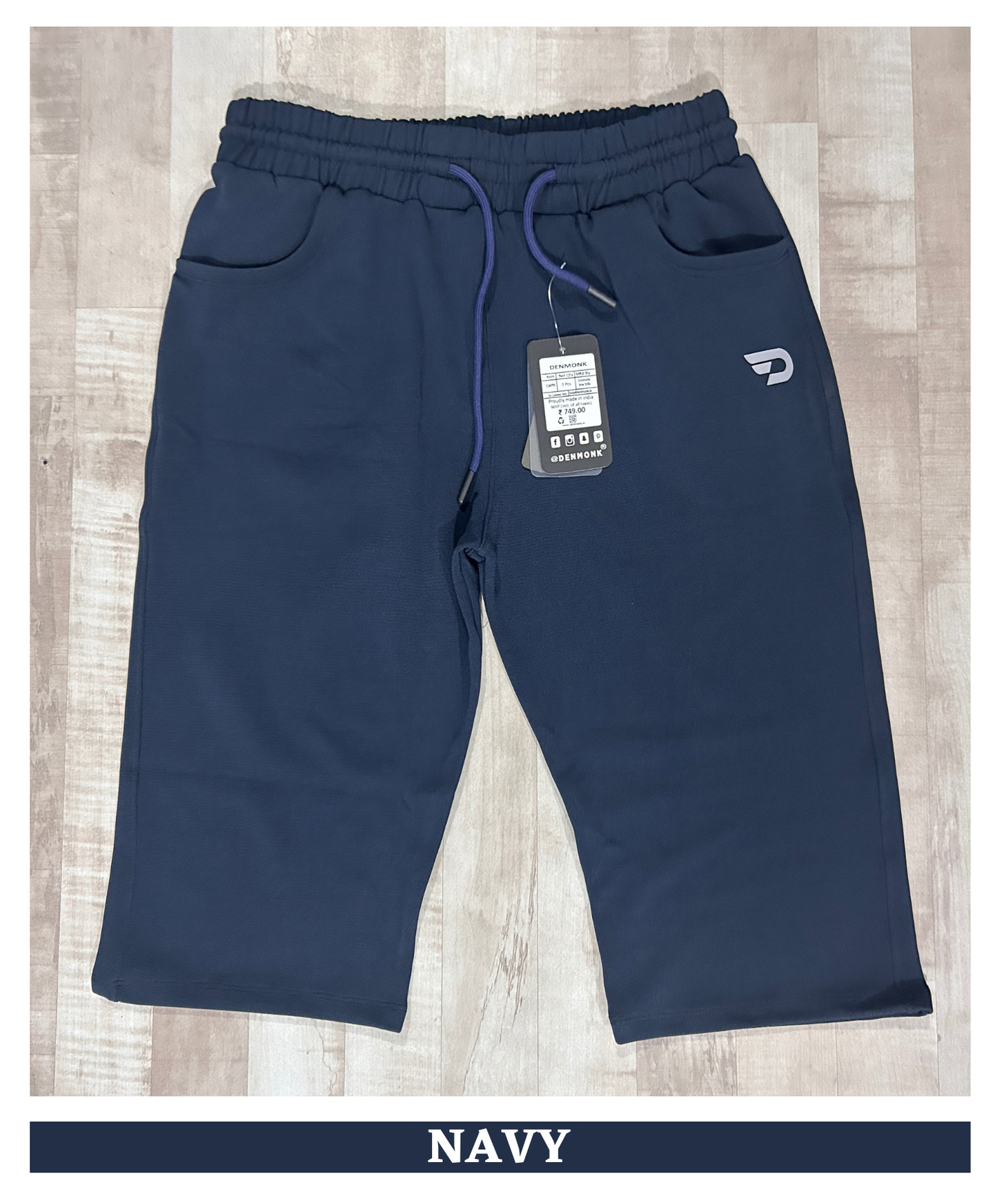 Men's Premium Imported Dobby Lycra Capri | 250 GSM | Functional D-Pockets | Regular Fit