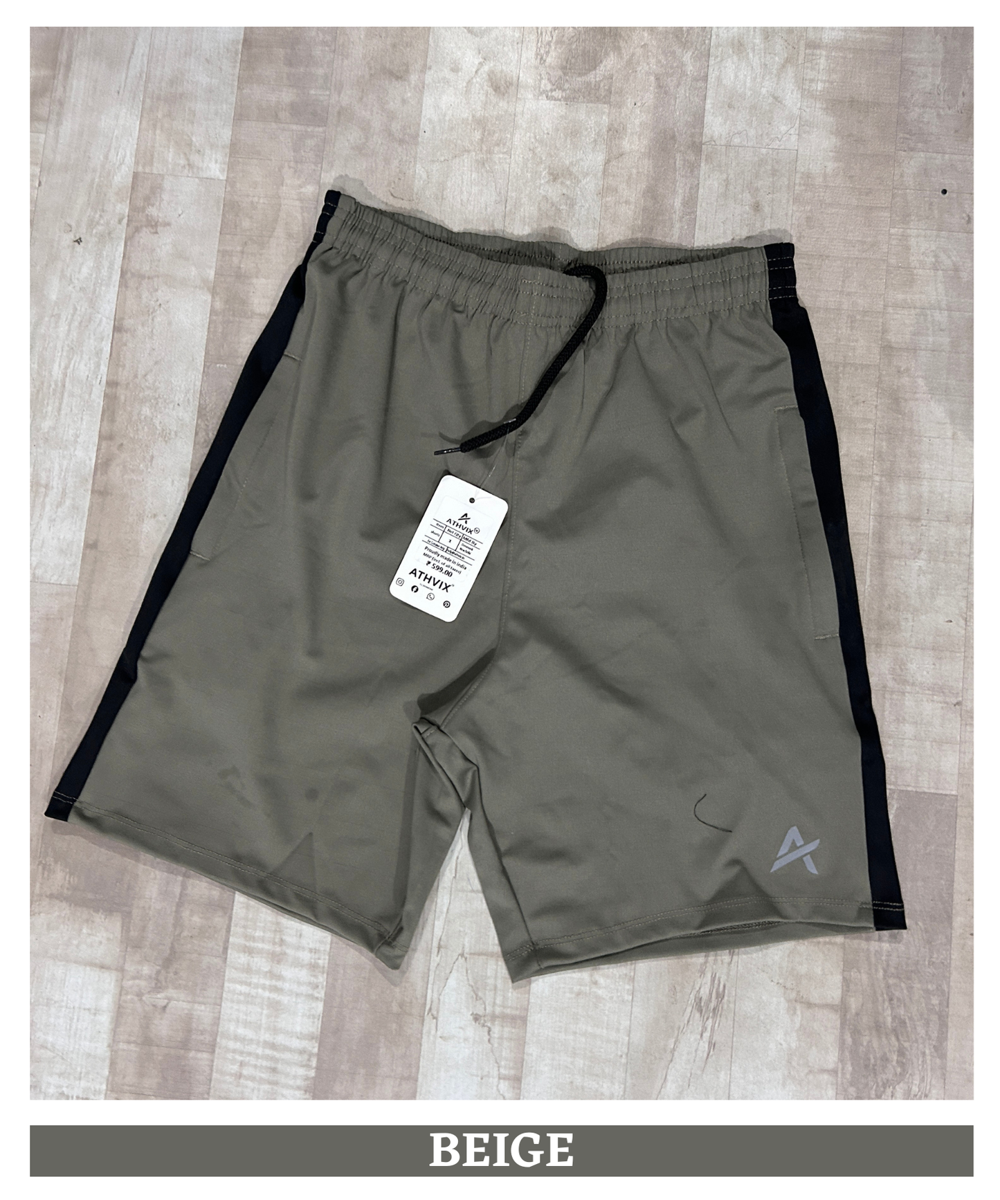 Men’s Premium 4-Way Lycra Shorts (250 GSM) with Side Contrast | Athvix Active Wear By Denmonk