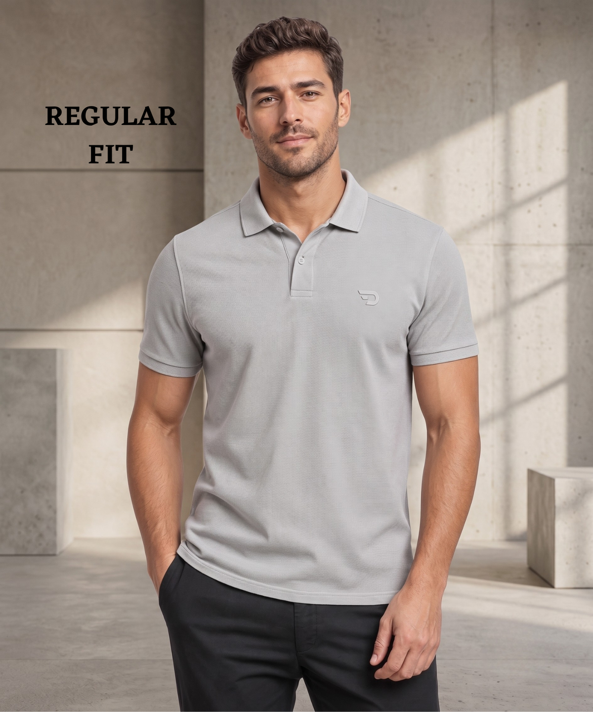 Denmonk Men's Honeycomb Jacquard Polo T-Shirt | Textured Knit | Regular Fit | 220 gsm