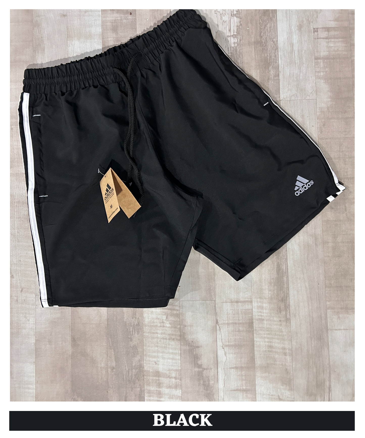 Imported Ns Parachute Lycra Shorts (15% Lycra 130 GSM) | With 3 Strip Design