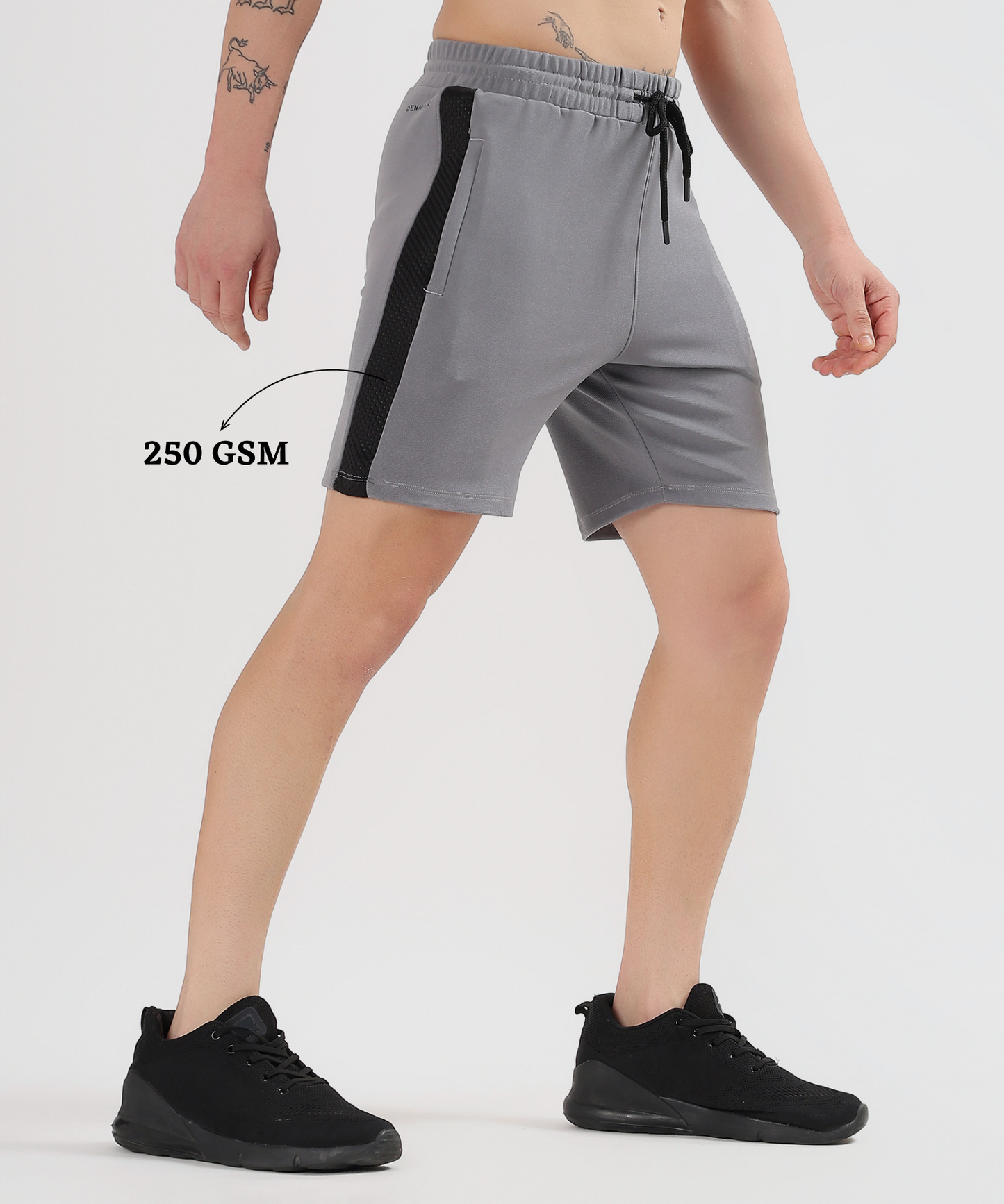 Sport Fit Shorts - Dobby Lycra with Bugdot Patch | GSM 250