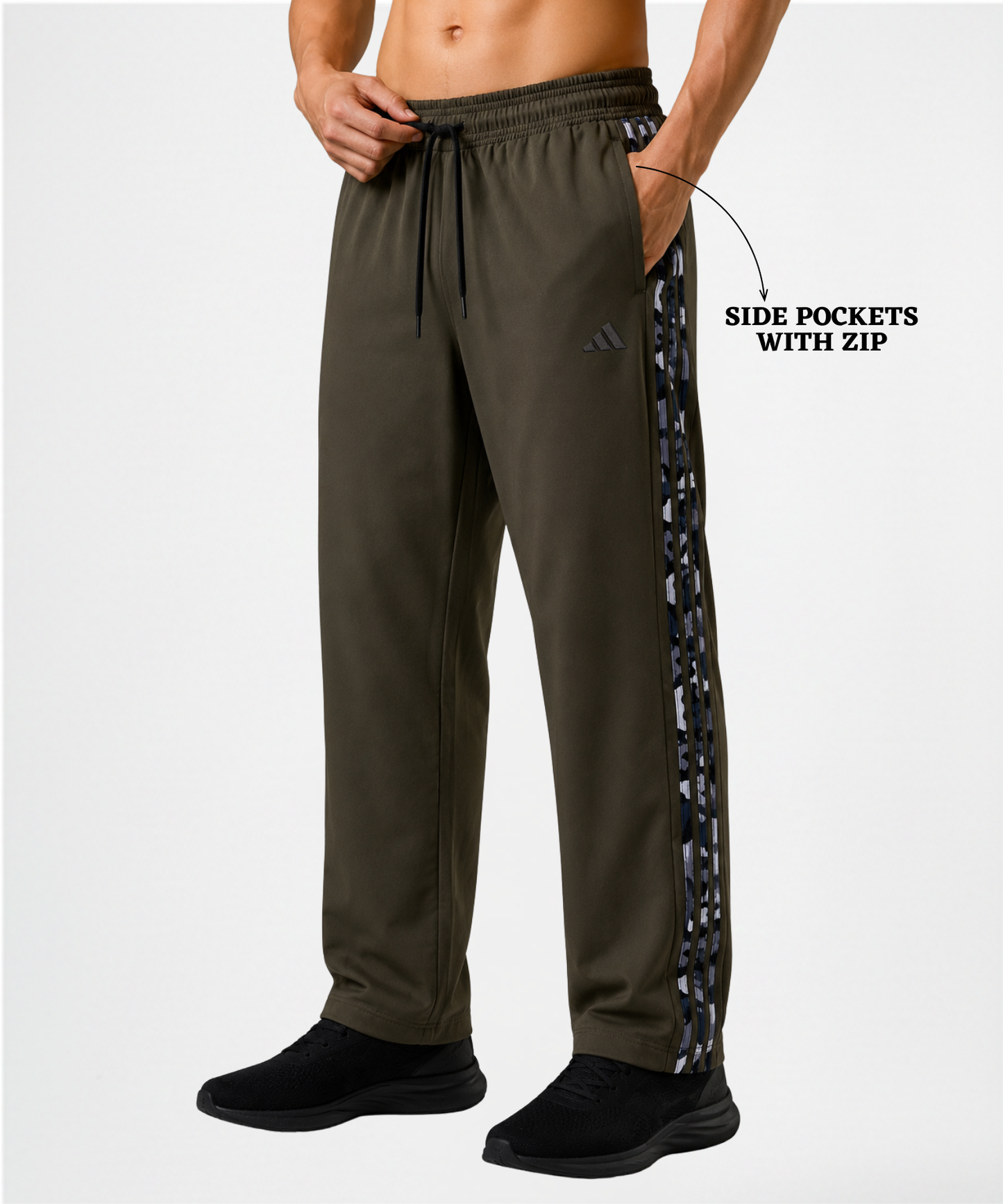 Imported Ns Terry Lycra TrackPant (GSM 180-190) | Comfort fit | Stylish Camouflage Side Patti