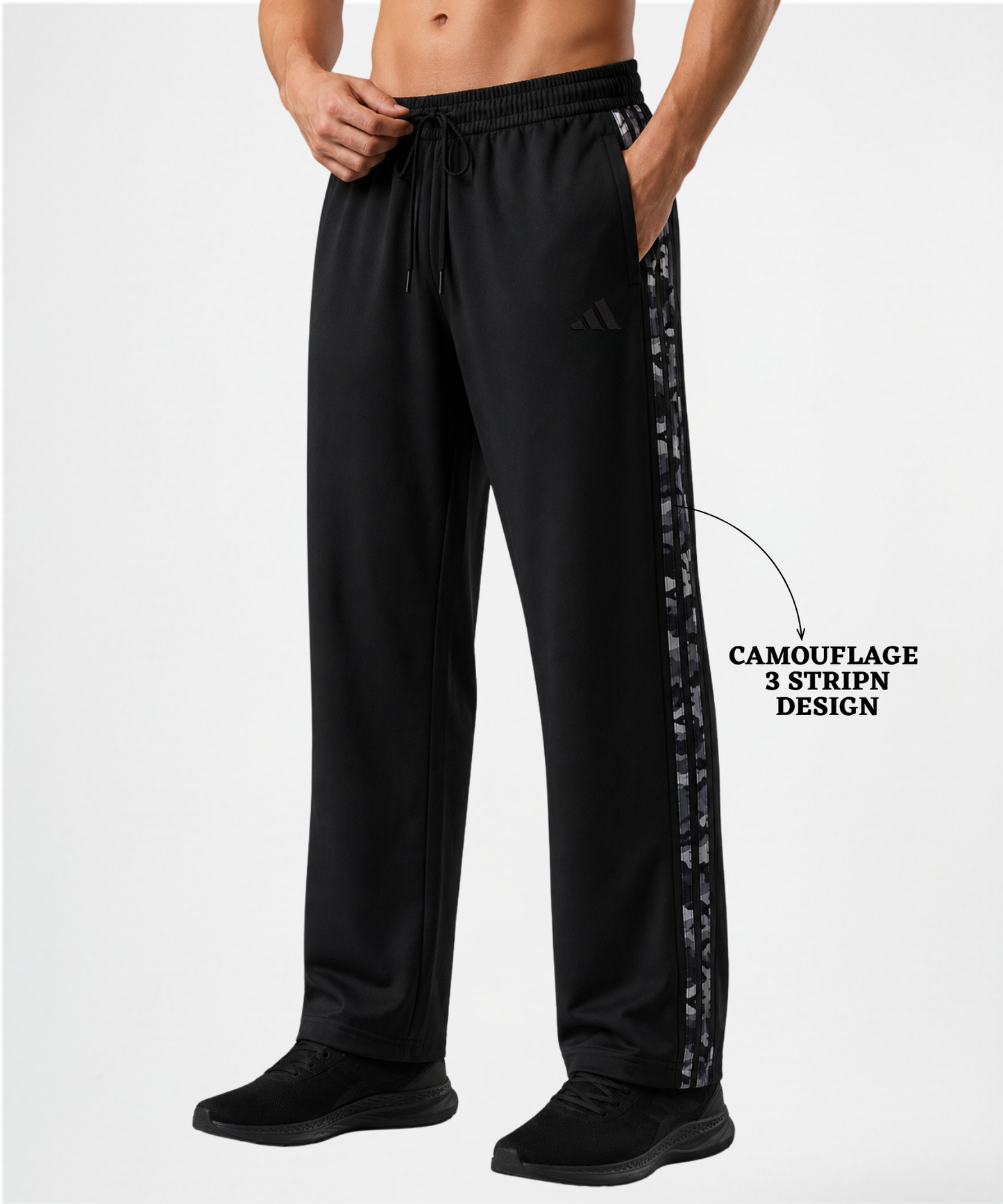 Imported Ns Terry Lycra TrackPant (GSM 180-190) | Comfort fit | Stylish Camouflage Side Patti
