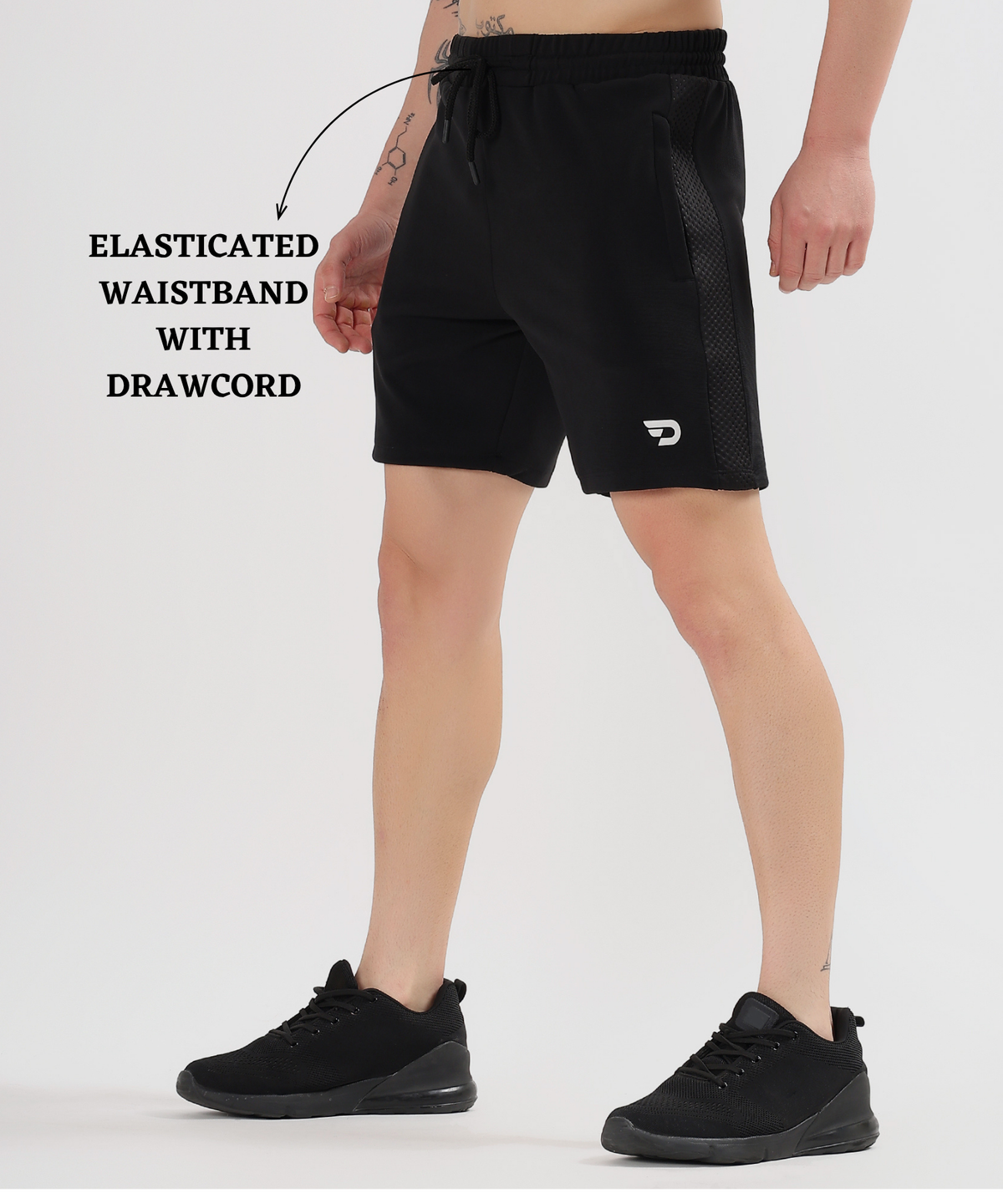 Sport Fit Shorts - Dobby Lycra with Bugdot Patch | GSM 250