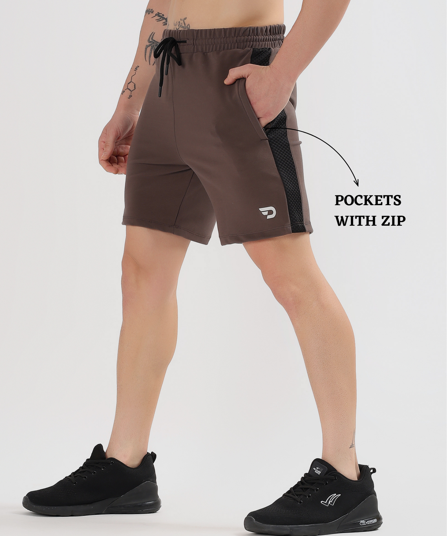 Sport Fit Shorts - Dobby Lycra with Bugdot Patch | GSM 250