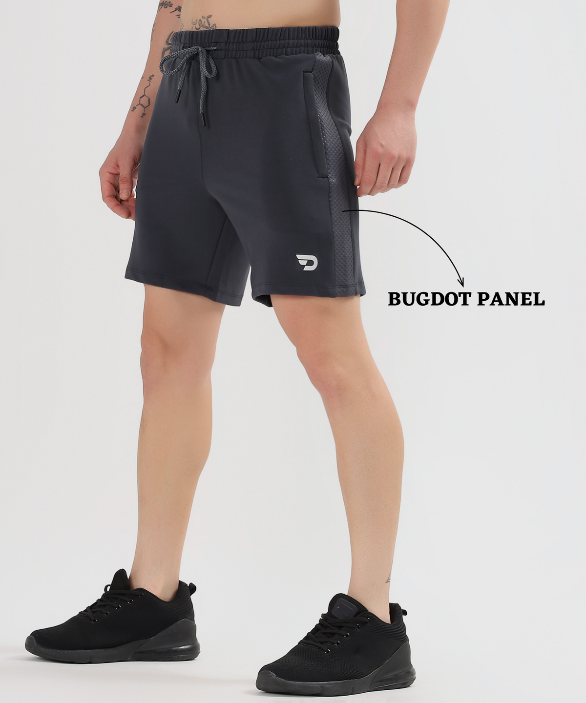 Sport Fit Shorts - Dobby Lycra with Bugdot Patch | GSM 250