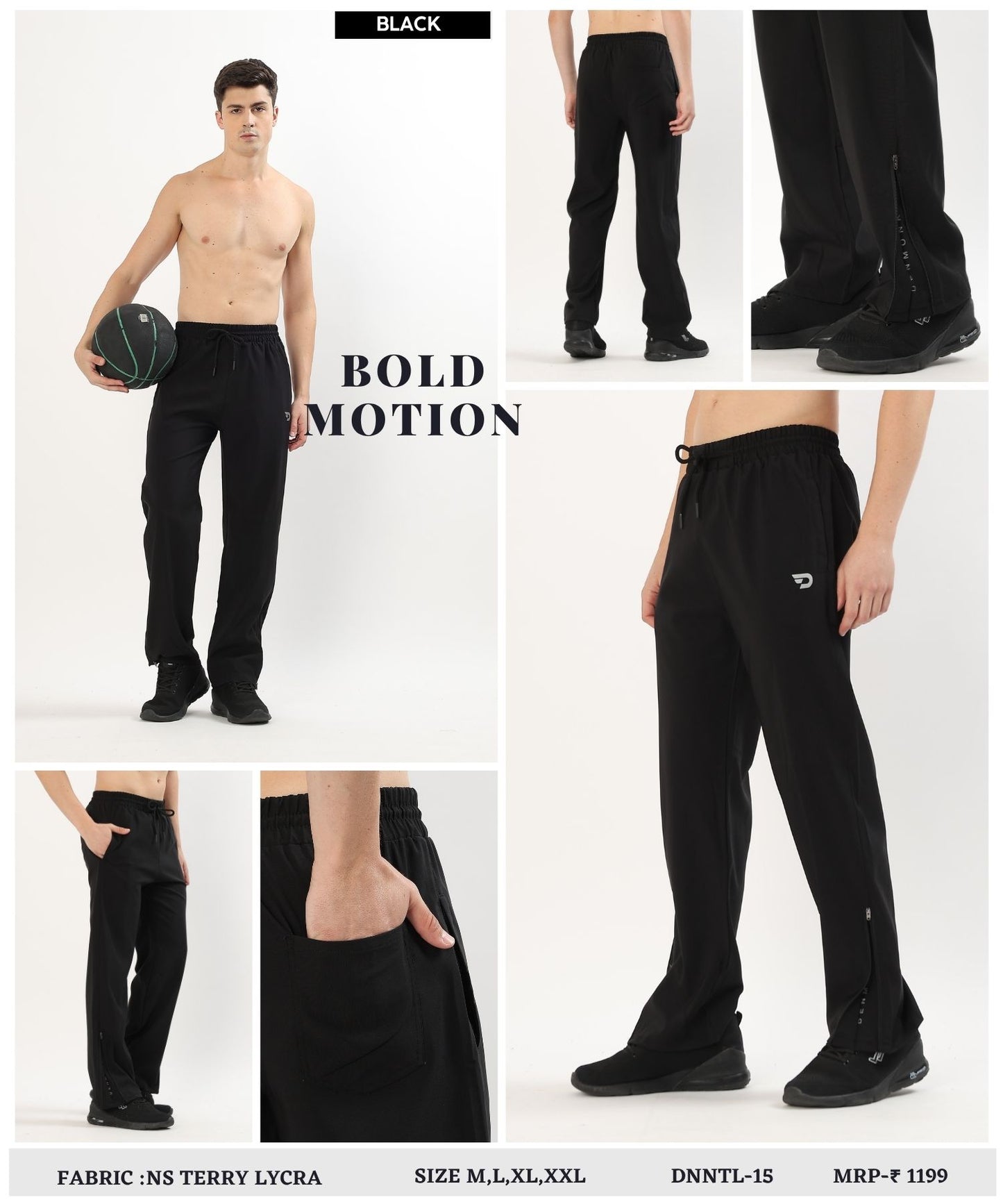 Hustle Straight Fit Trackpants - Imported Ns Terry Lycra(GSM 180-190)