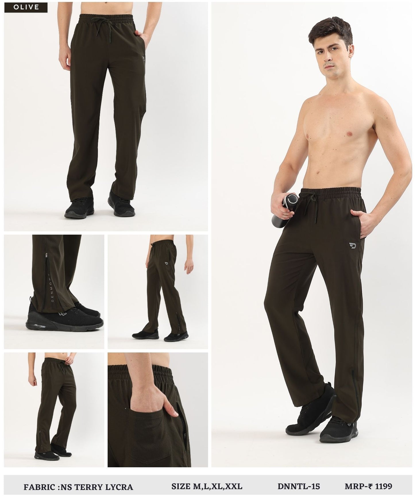 Hustle Straight Fit Trackpants - Imported Ns Terry Lycra(GSM 180-190)