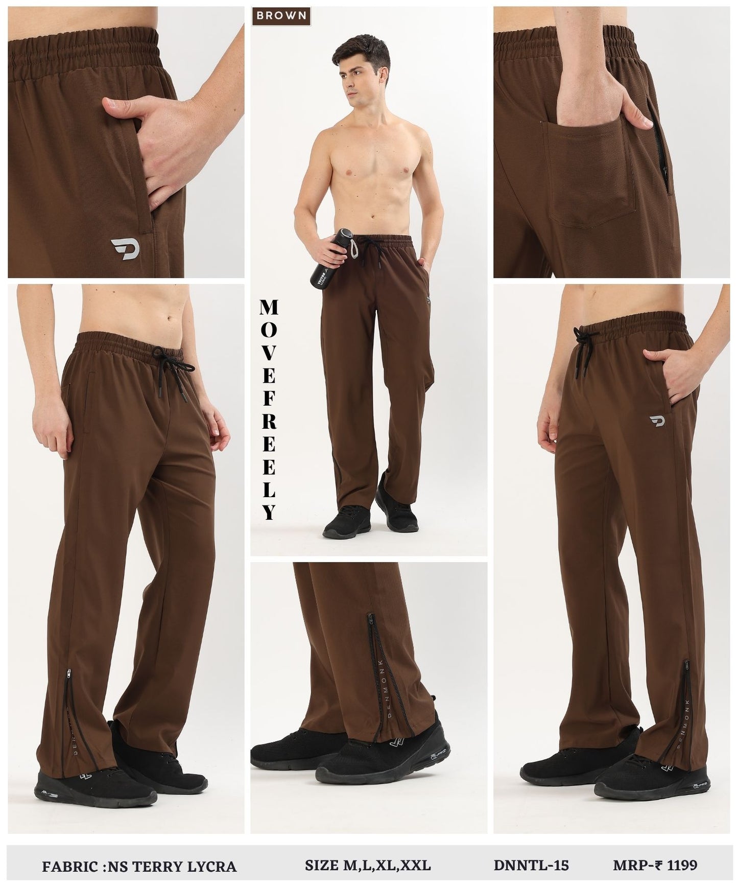 Hustle Straight Fit Trackpants - Imported Ns Terry Lycra(GSM 180-190)