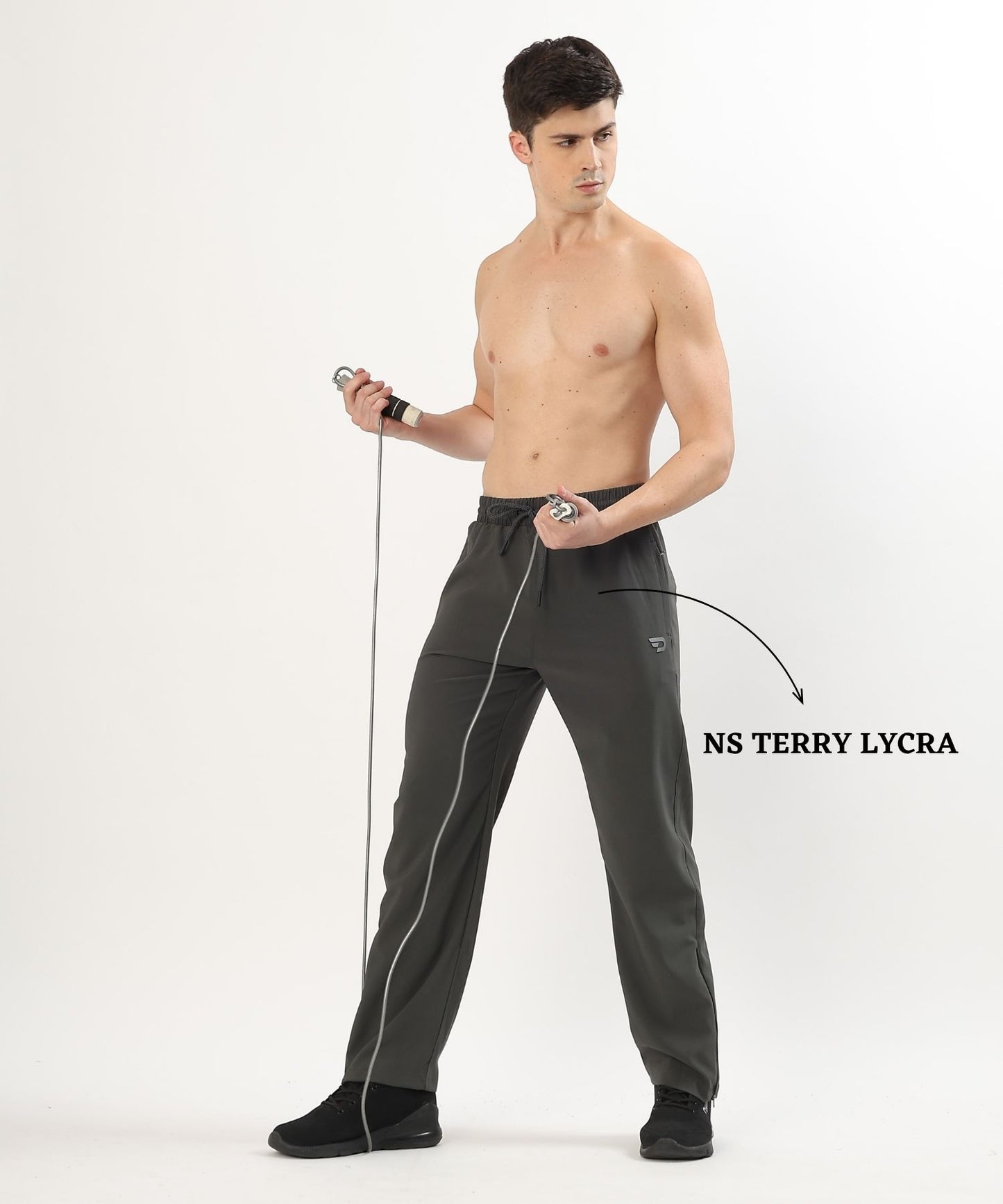 Hustle Straight Fit Trackpants - Imported Ns Terry Lycra(GSM 180-190)