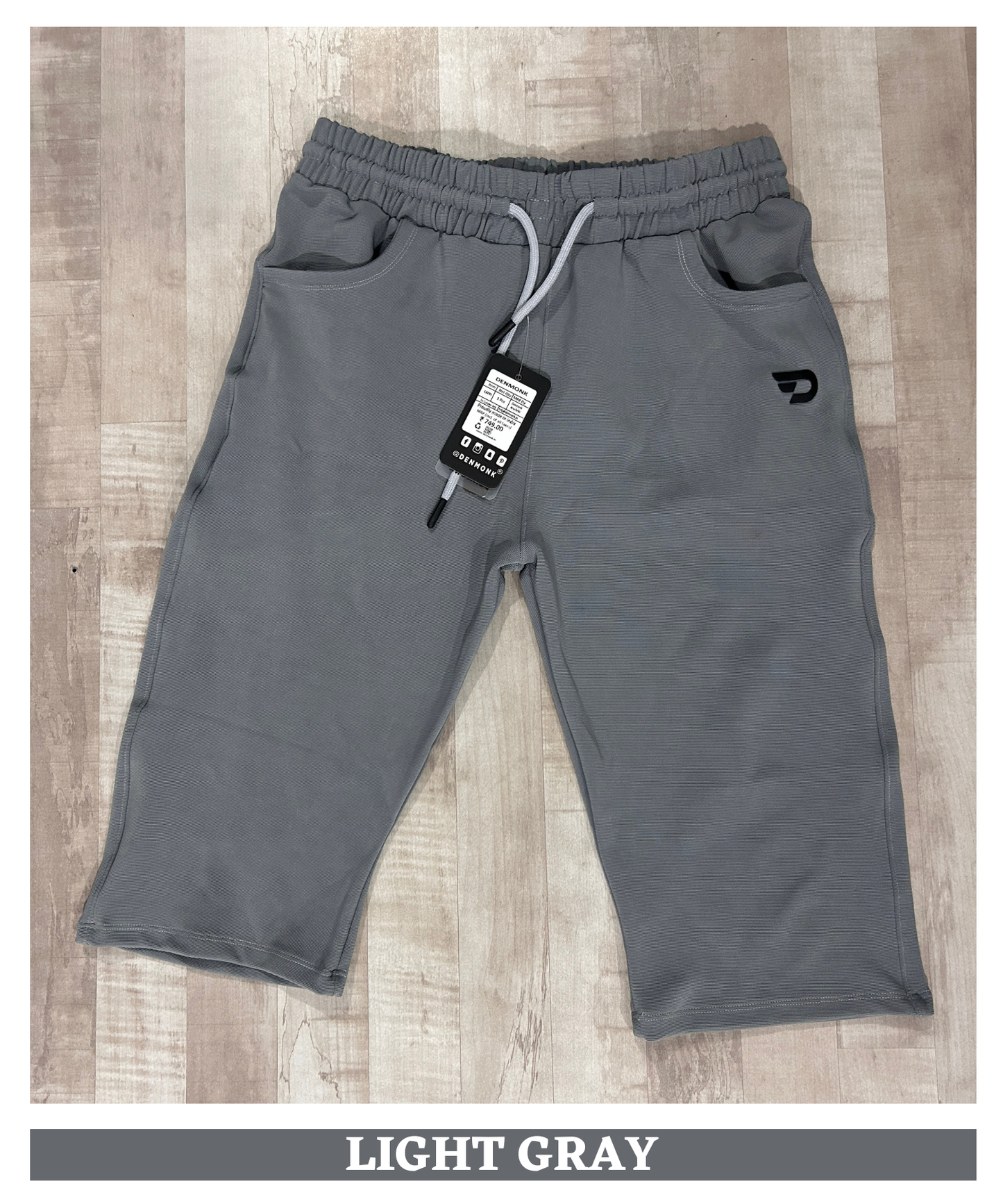 Men's Premium Imported Dobby Lycra Capri | 250 GSM | Functional D-Pockets | Regular Fit
