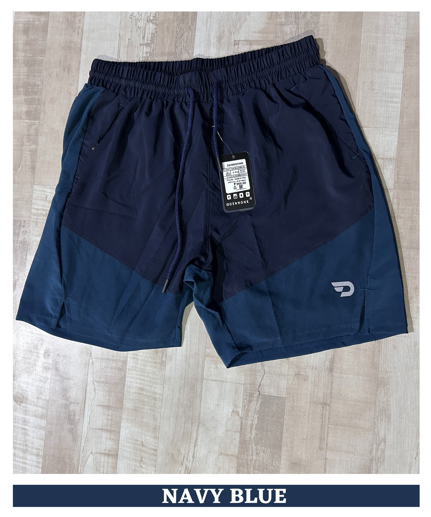 2-in-1 Colorblock Training Shorts - Imported Ns Parachute Lycra Shorts (15% Lycra 130)