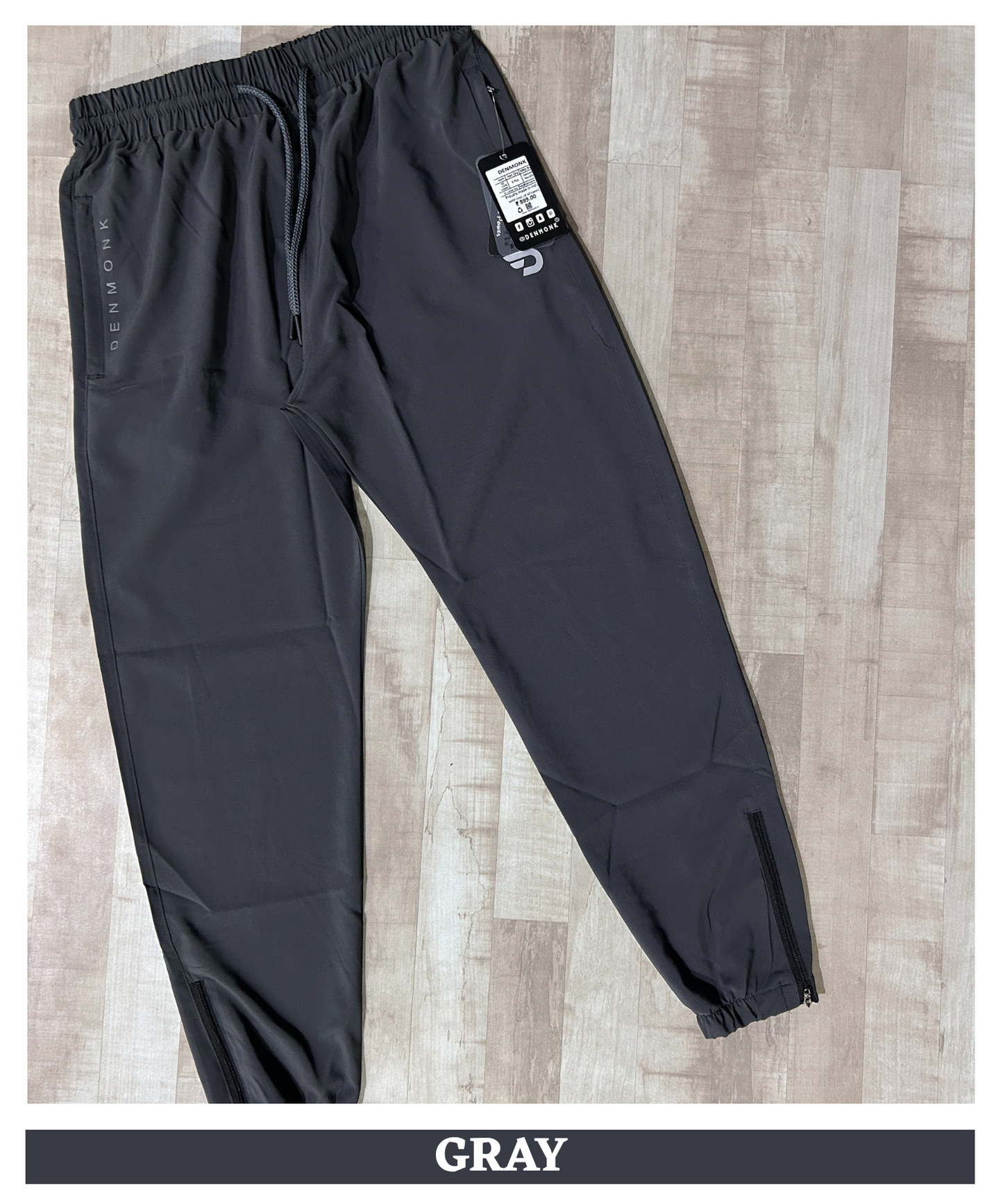 NS Imported Parachute Lycra Track Pant (15% Lycra) | Lightweight 145 GSM | Ankle Zipped