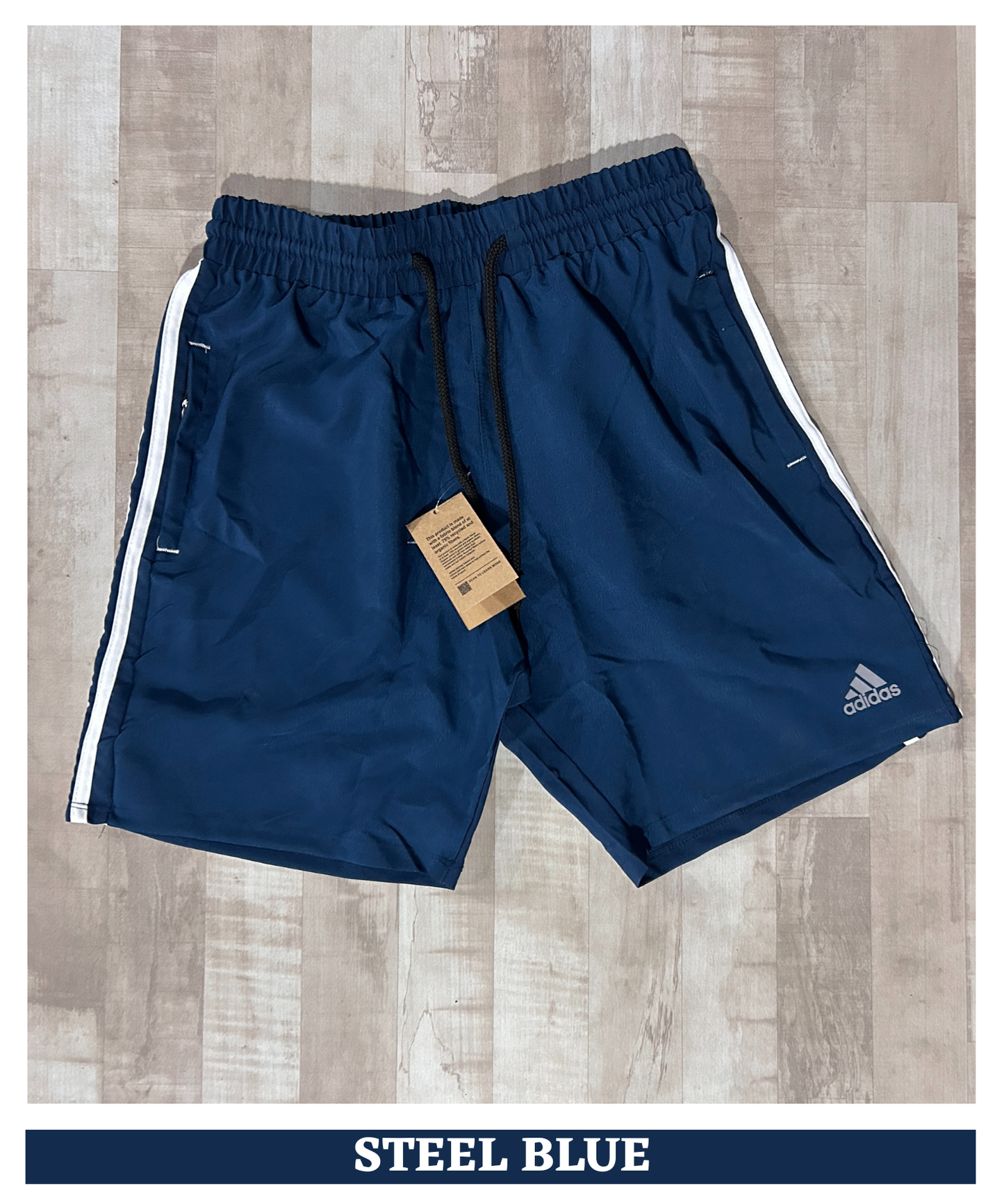 Imported Ns Parachute Lycra Shorts (15% Lycra 130 GSM) | With 3 Strip Design