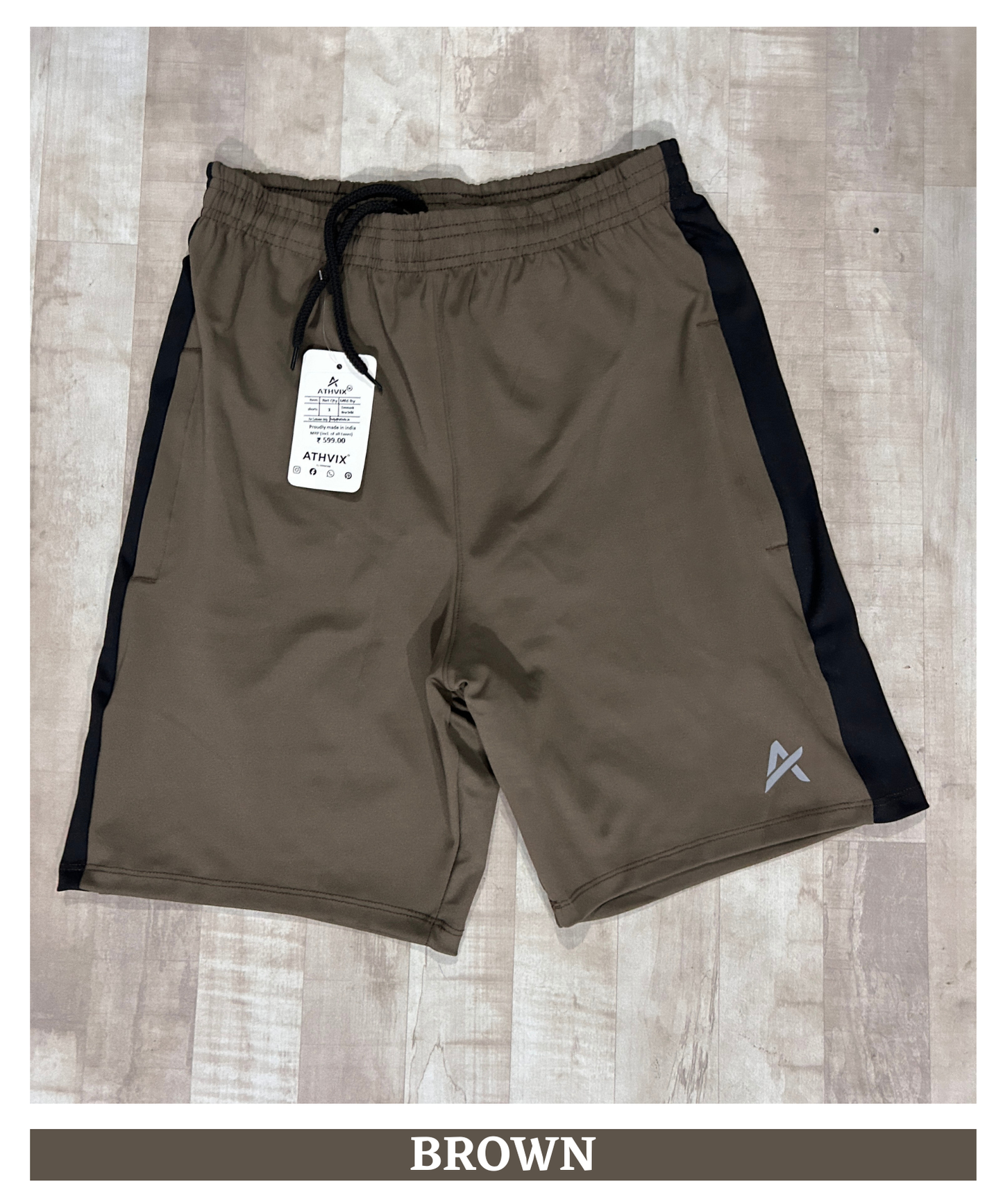 Men’s Premium 4-Way Lycra Shorts (250 GSM) with Side Contrast | Athvix Active Wear By Denmonk