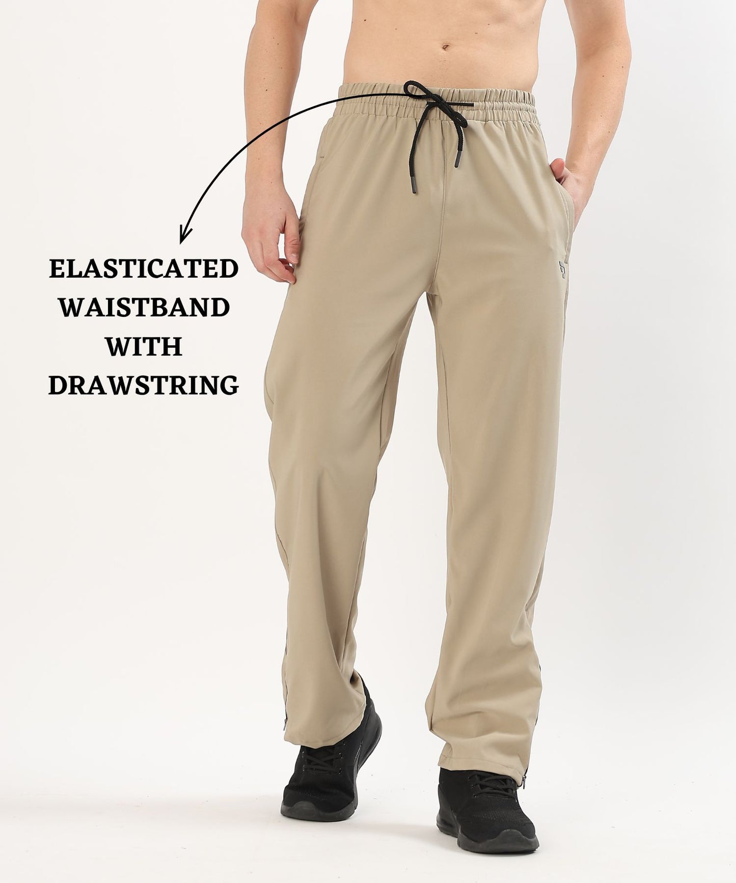 Hustle Straight Fit Trackpants - Imported Ns Terry Lycra(GSM 180-190)