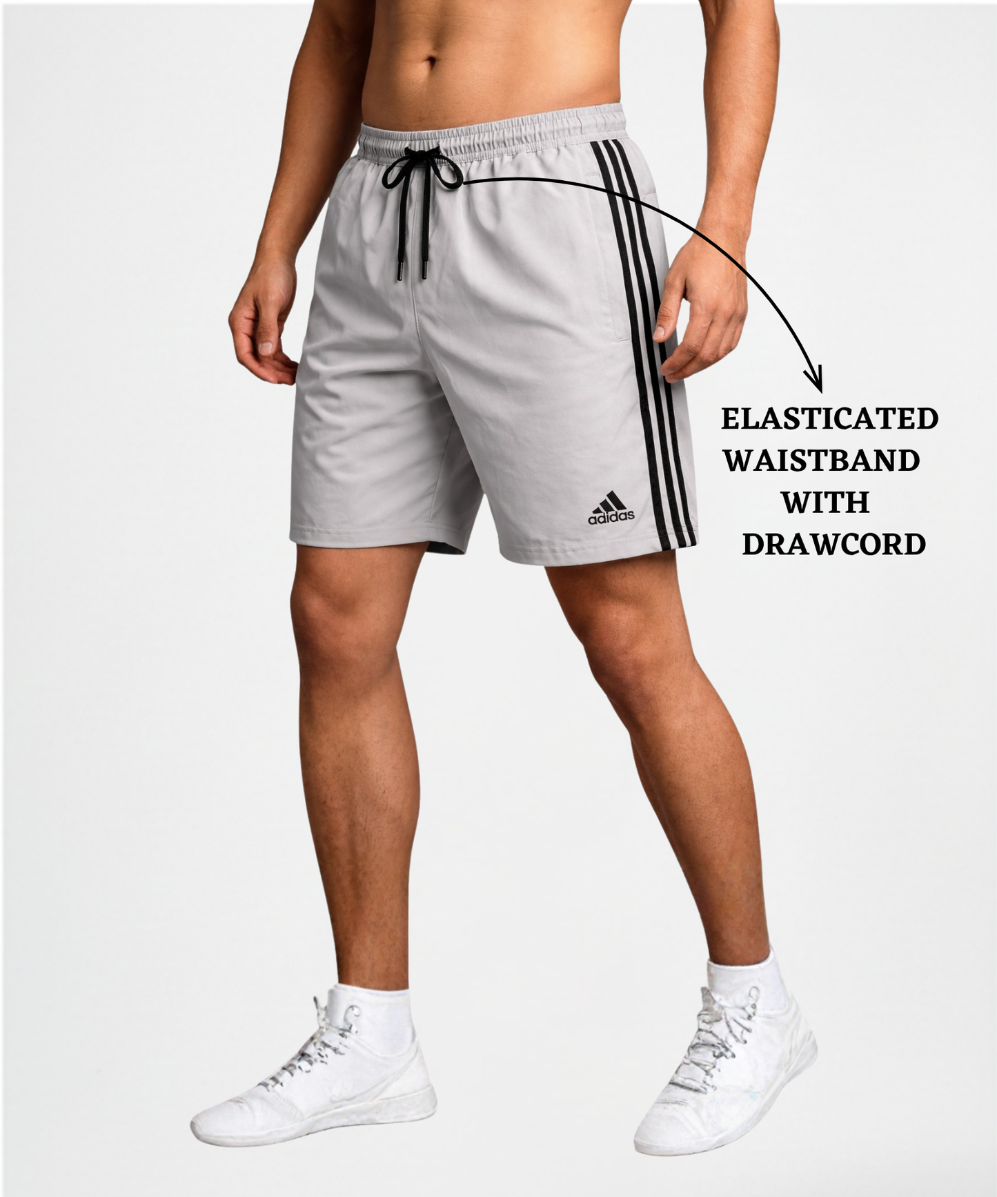 Imported Ns Parachute Lycra Shorts (15% Lycra 130 GSM) | Three Stripe