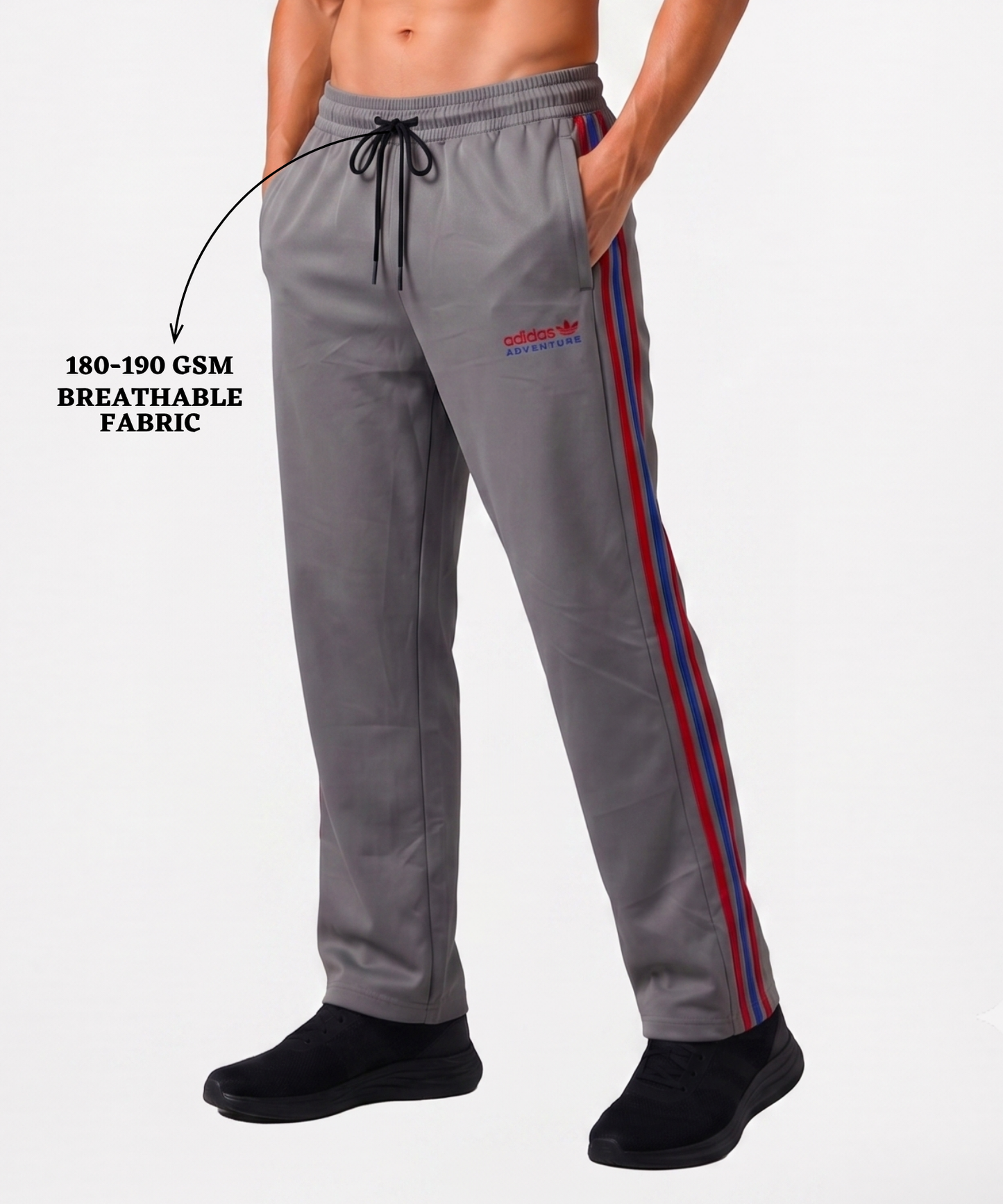 Imported NS Terry Lycra Lower (180–190 GSM) | Dual-Tone Side Stripe | Comfort Fit