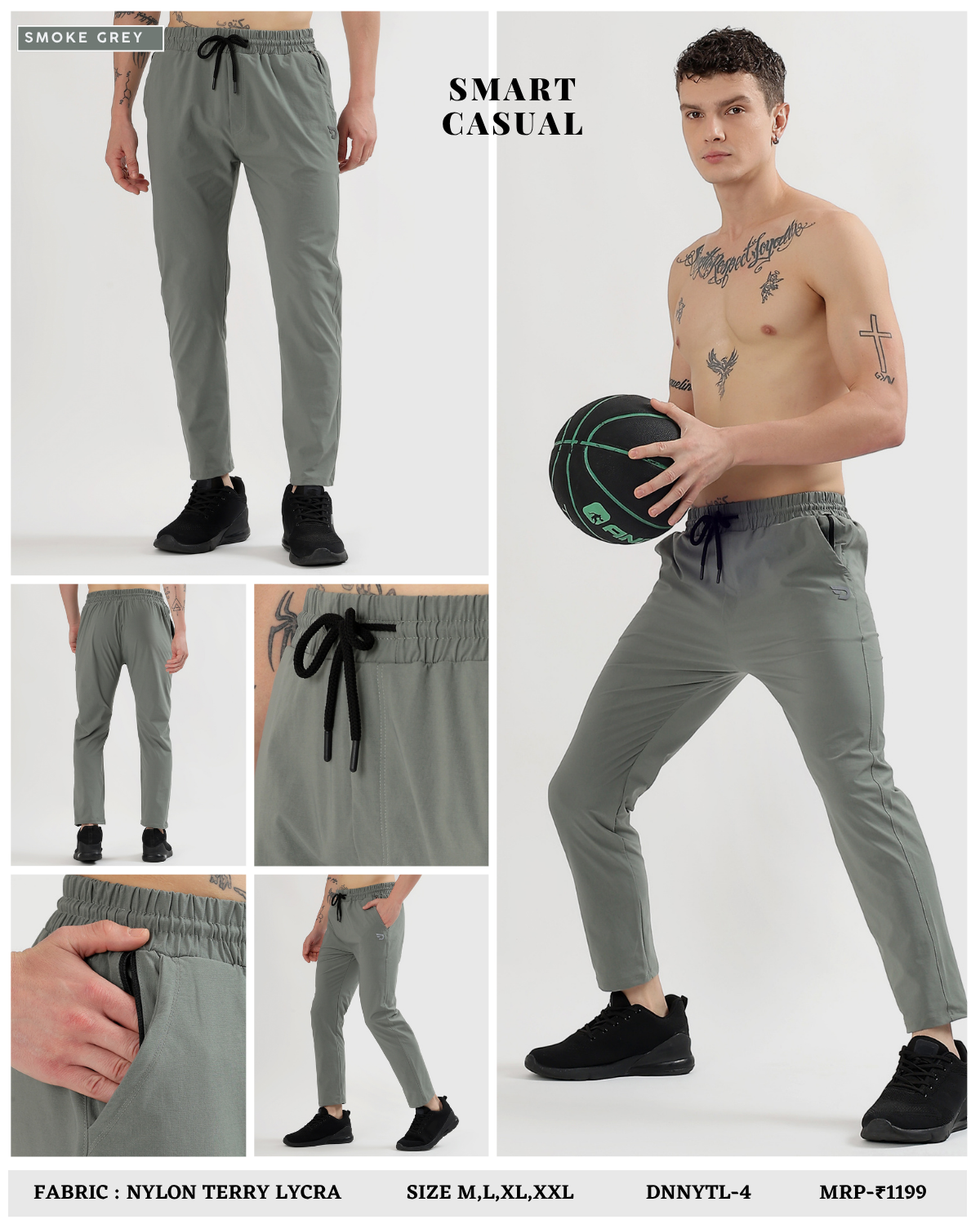 ActiveFit Trackpant – Imported Nylon Terry Lycra ( 180 GSM)