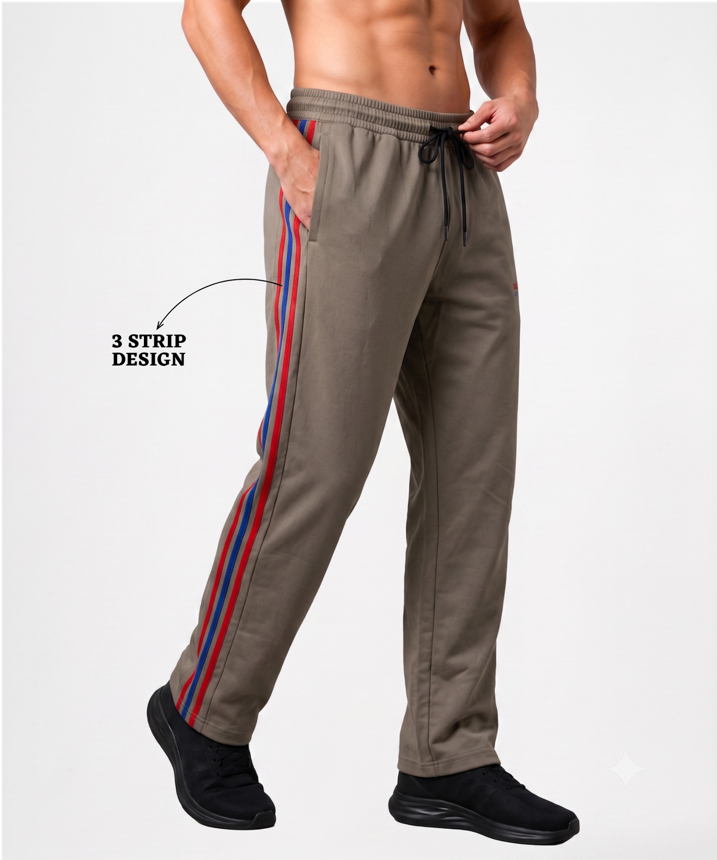 Imported NS Terry Lycra Lower (180–190 GSM) | Dual-Tone Side Stripe | Comfort Fit