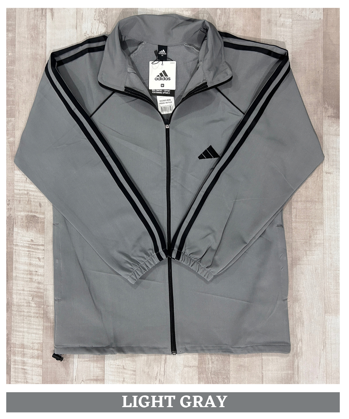 Men's Premium Imported Ns Terry  Lycra Jacket with 3 White Strips Design| Without Inner Lining | 180-190 GSM | Regular Fit