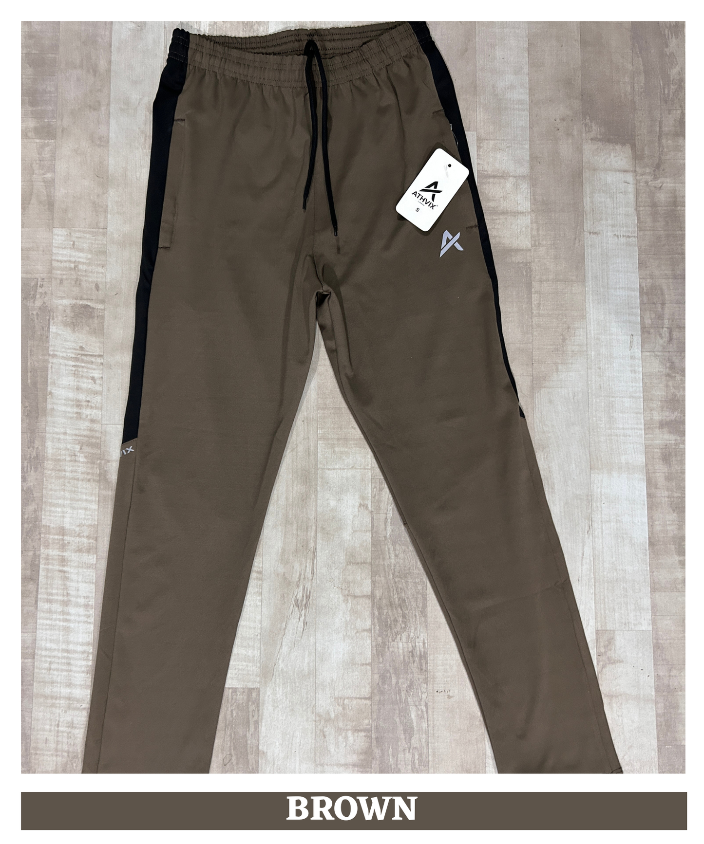 Athvix Activewear 4-Way Lycra Track Pants with Contrast Side Panel (240 GSM) – Stretch Fit & Premium Comfort