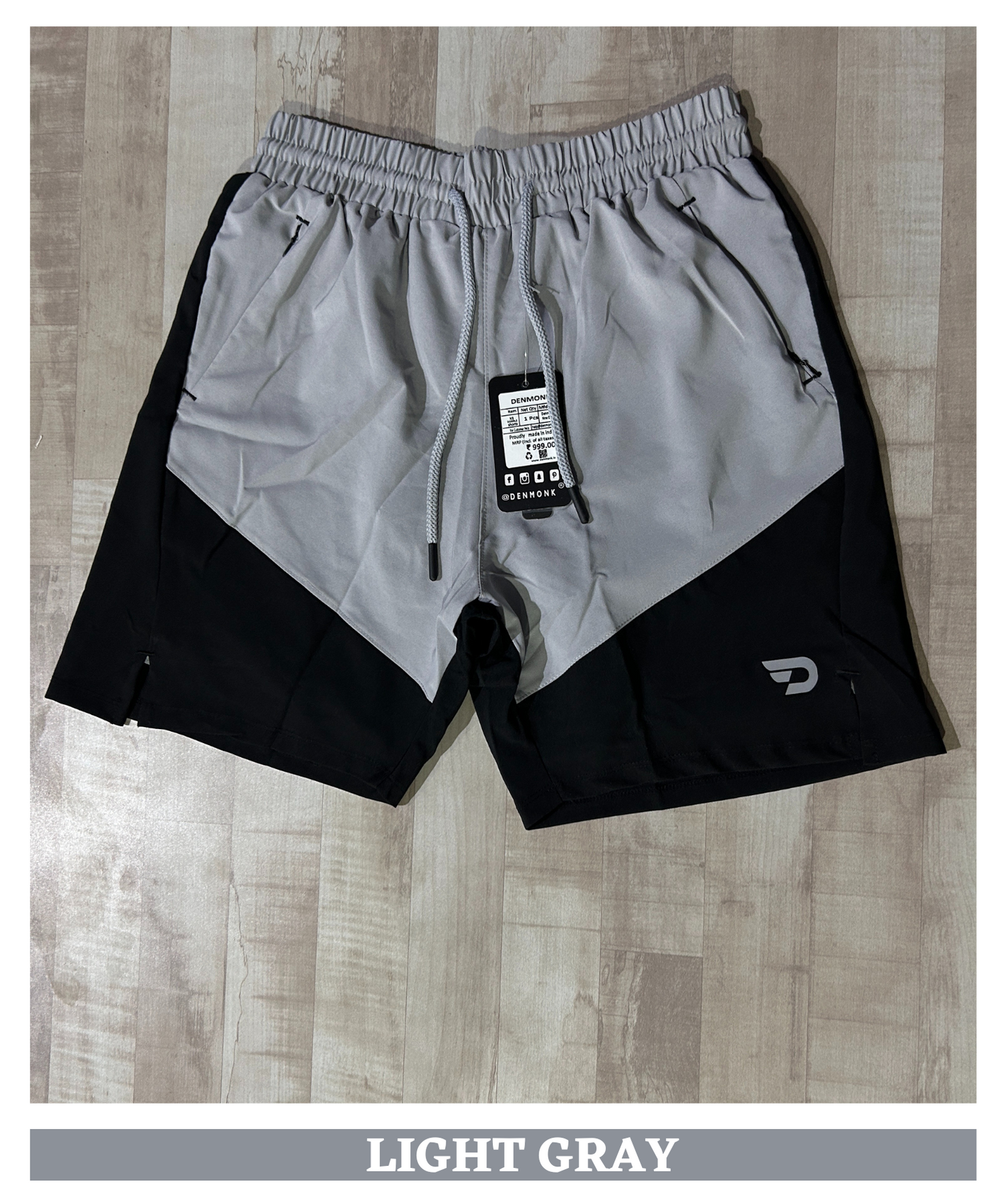 2-in-1 Colorblock Training Shorts - Imported Ns Parachute Lycra Shorts (15% Lycra 130)