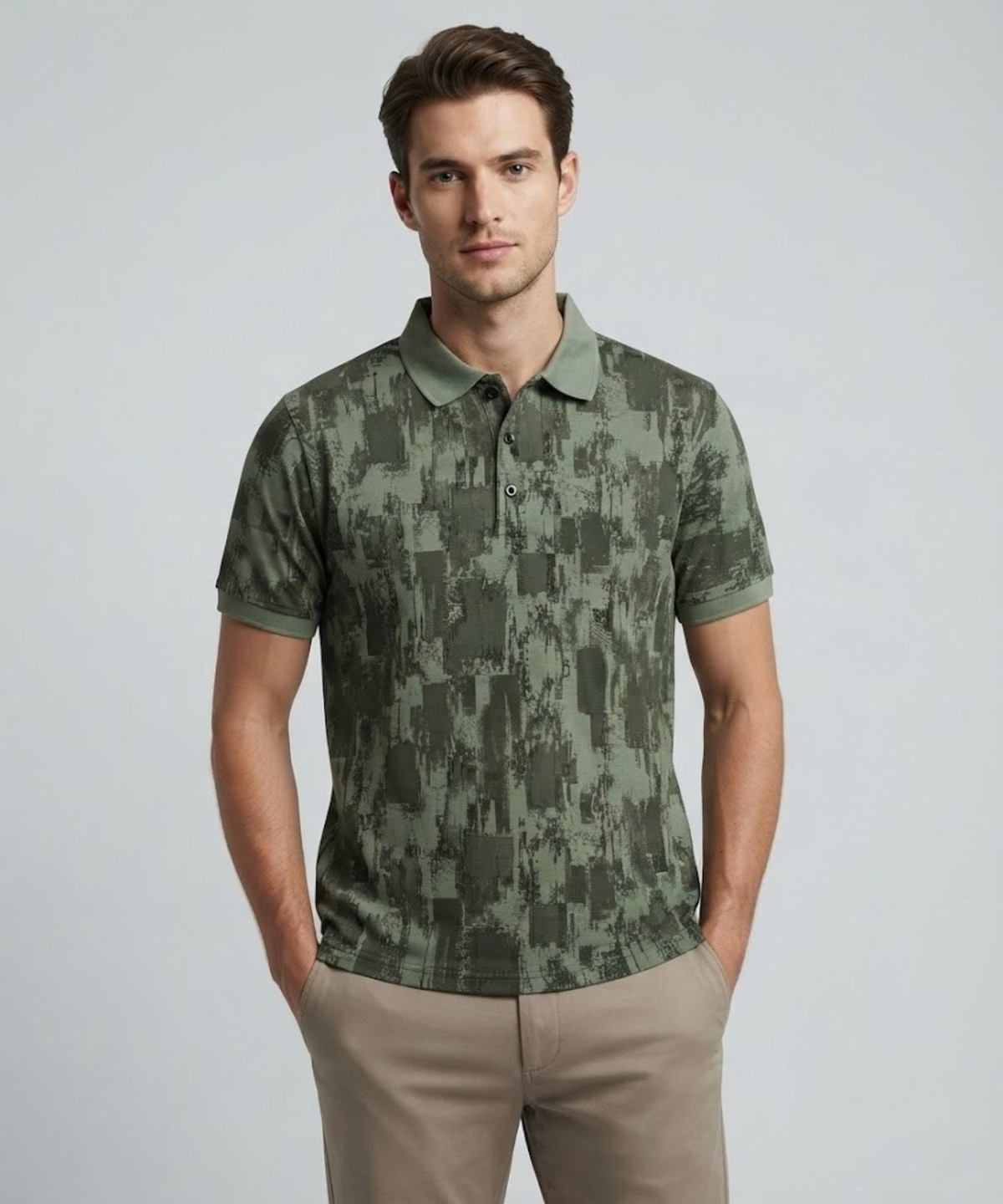 Denmonk Men’s Imported Korean Check Lycra Printed Polo T-Shirt | 180 GSM | Regular Fit
