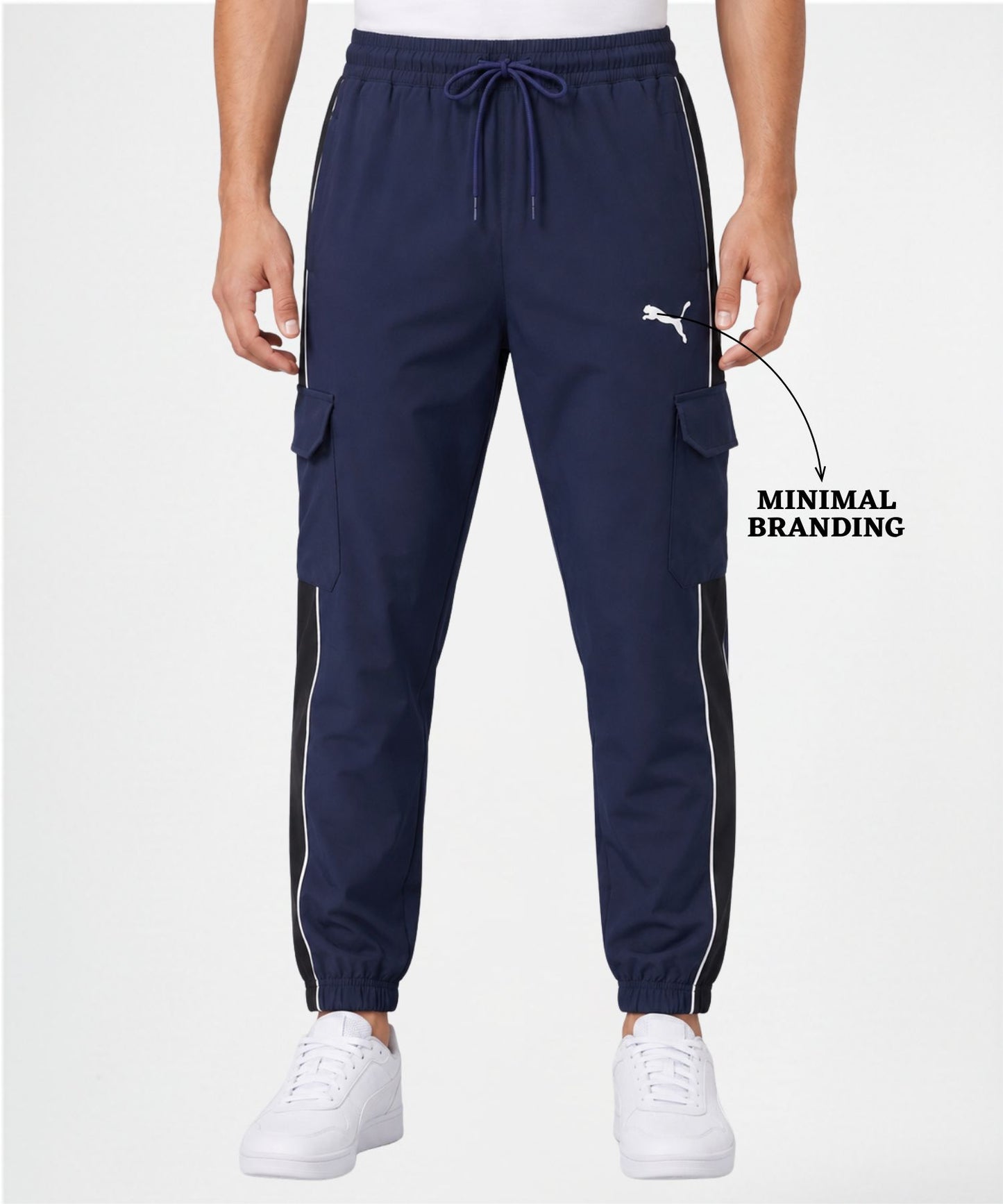 Imported Ns Parachute Lycra TrackPant(15% Lycra 145 GSM)| Side Contrast Panel Piping Design | Ribbed Hem