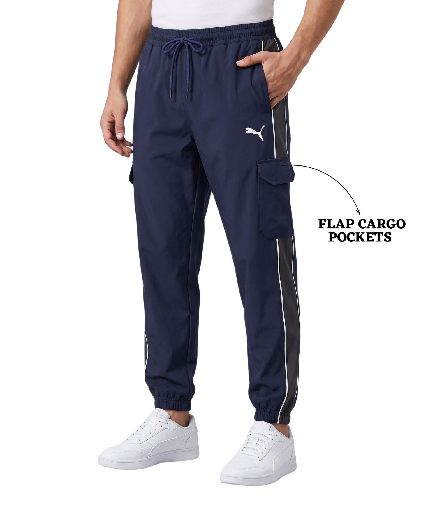 Imported Ns Parachute Lycra TrackPant(15% Lycra 145 GSM)| Side Contrast Panel Piping Design | Ribbed Hem