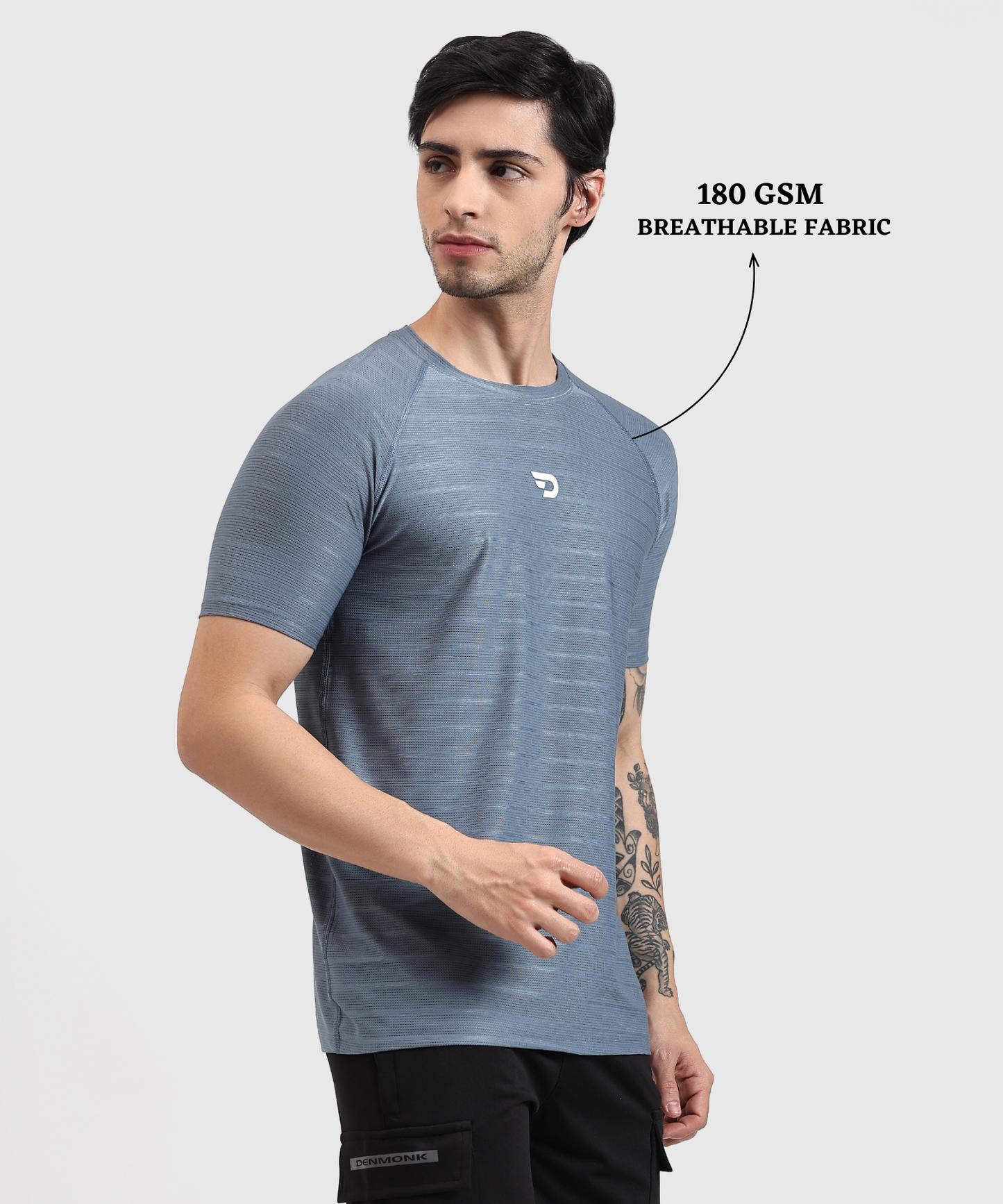 Power T-shirt - Pin Point Mess Lycra (GSM 180)